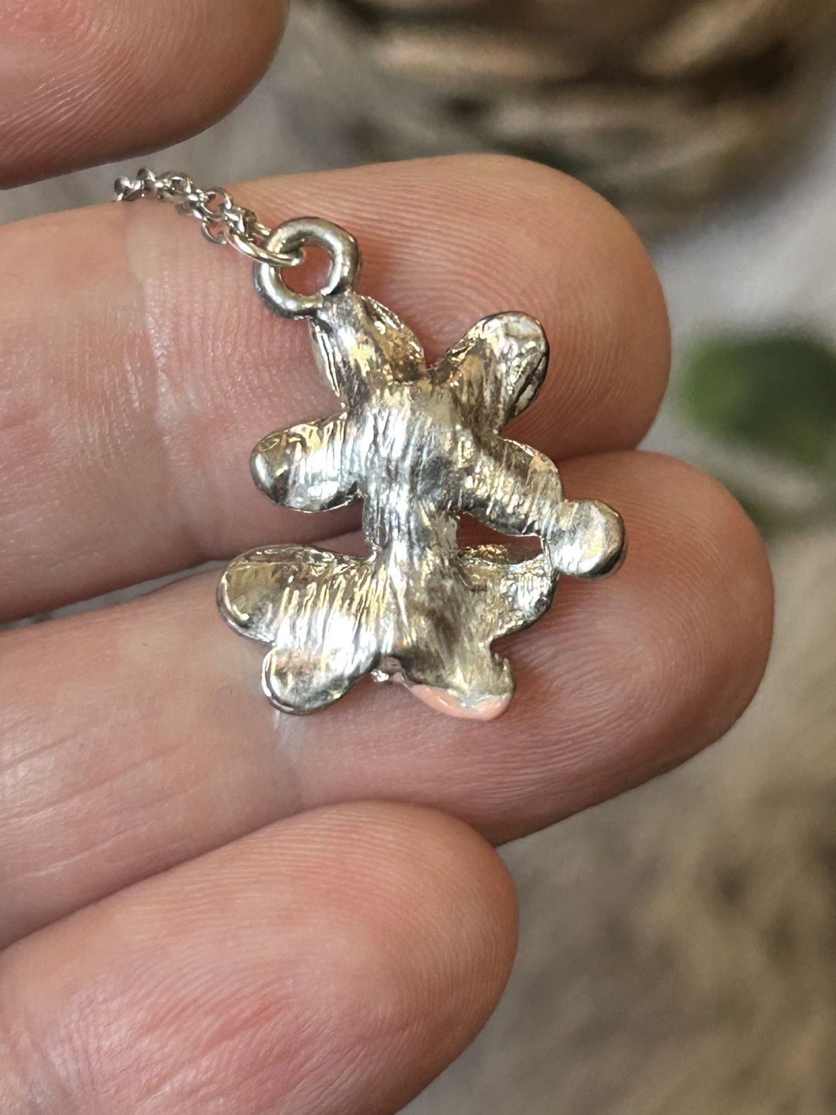 Handmade Handcrafted vintage enamel floral butterfly stone necklace Size ONE SIZE - 4 Thumbnail