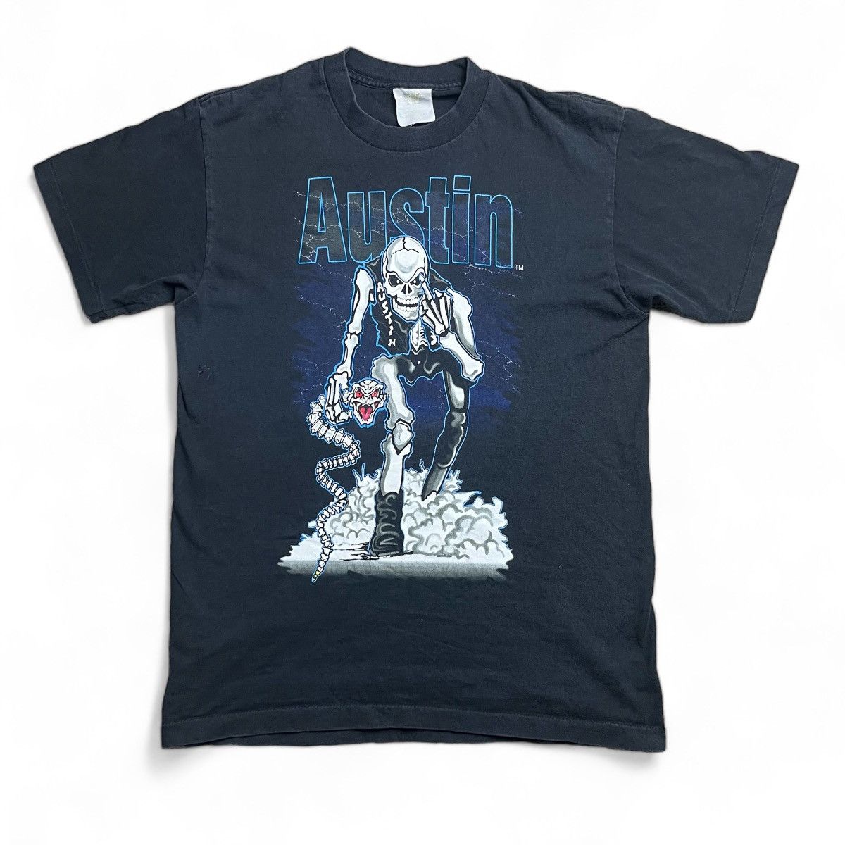 image of Vintage Stone Cold Steve Austin ‘Bad To The Bonz’ in Black, Men's (Size Medium)