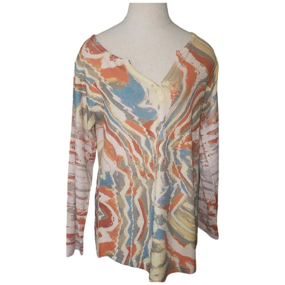Designer CT471 Patchington V-neck Long Sleeve Ribbed Blouse M Size M / US 6-8 / IT 42-44 - 1 Thumbnail