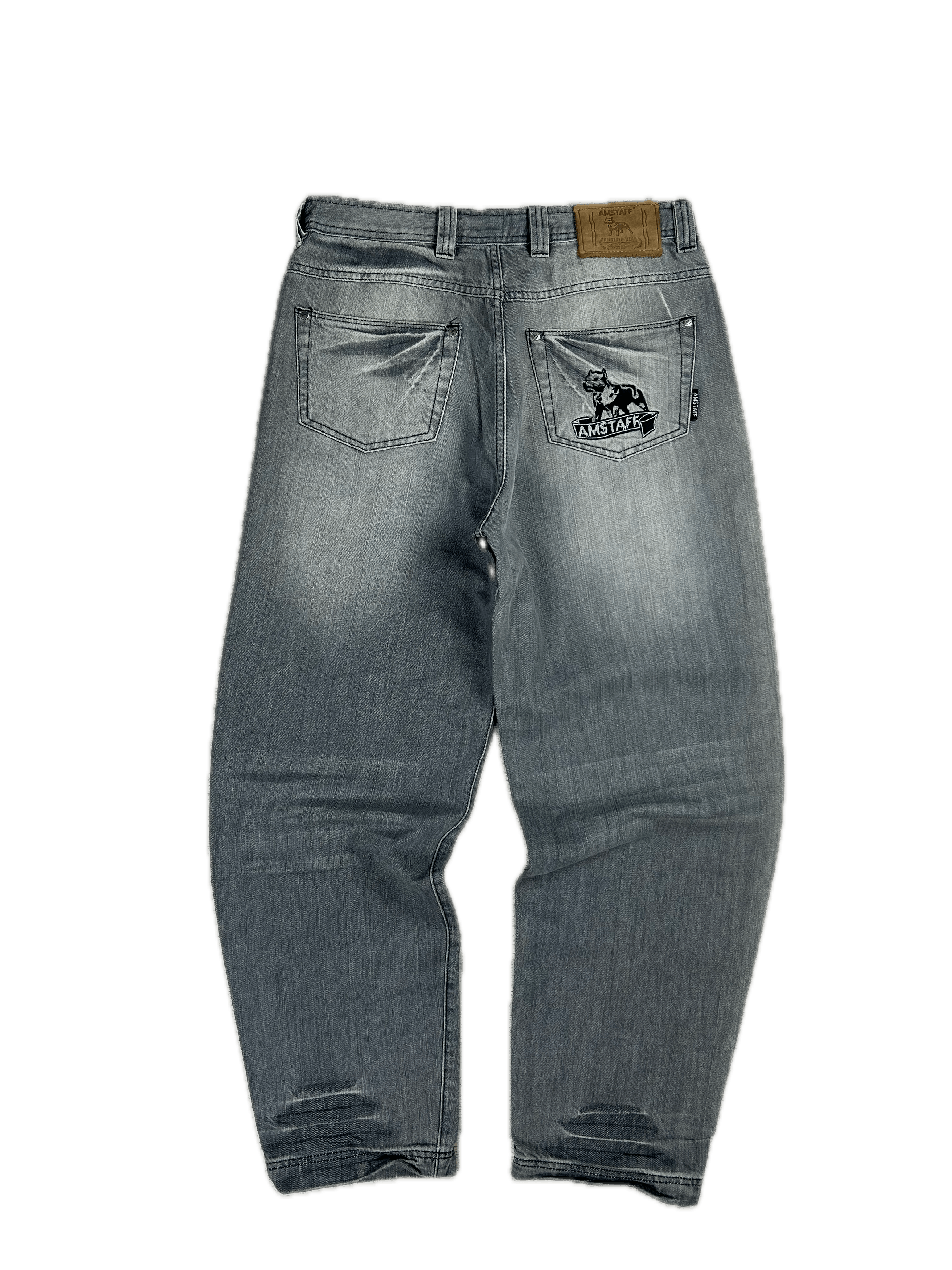 Vintage Streetwear Baggy Jeans Drill Amstaff SK8 Loose Fit Patch Size US 34 / EU 50 - 1 Thumbnail