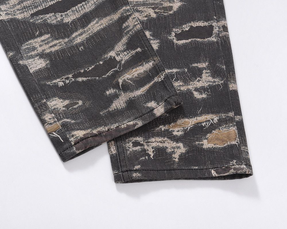 Jean × Vintage Distressed Patchwork Straight Baggy Jeans Size US 31 - 7 Thumbnail