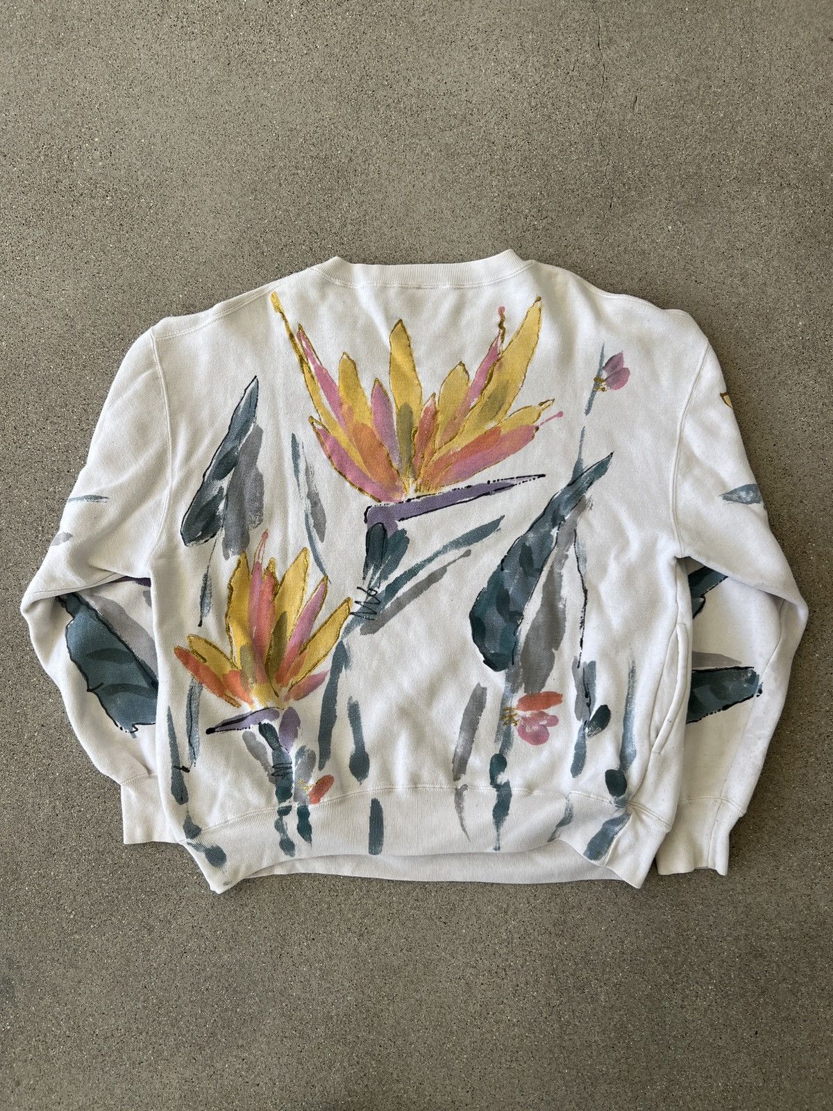 Other 80s Hand Painted “Birds of Paradise” Winter Sweater Size L / US 10 / IT 46 - 2 Thumbnail