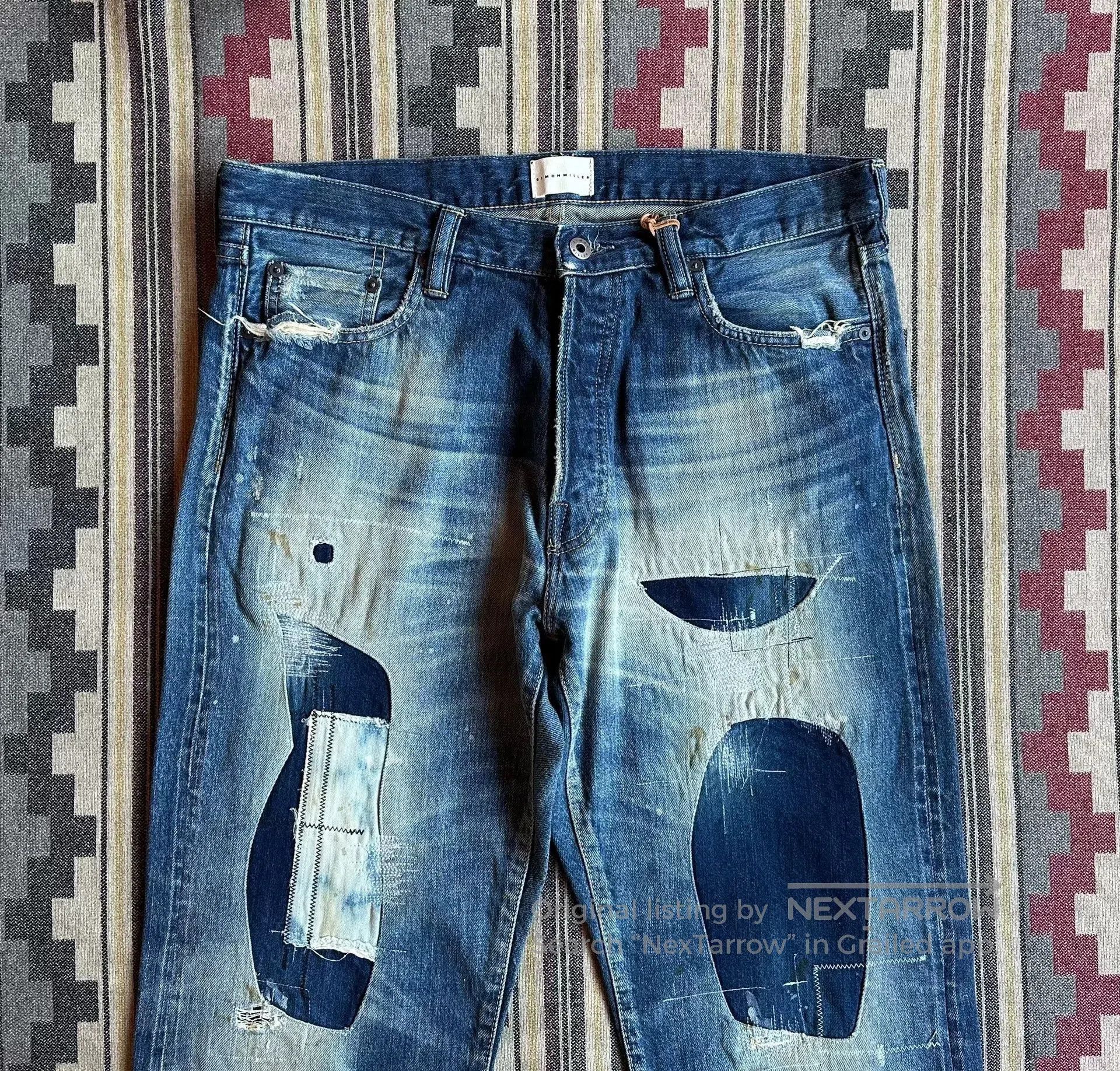 Simon Miller Simon Miller Heavy Wash Patchwork Denim Jeans. Size US 34 / EU 50 - 3 Thumbnail