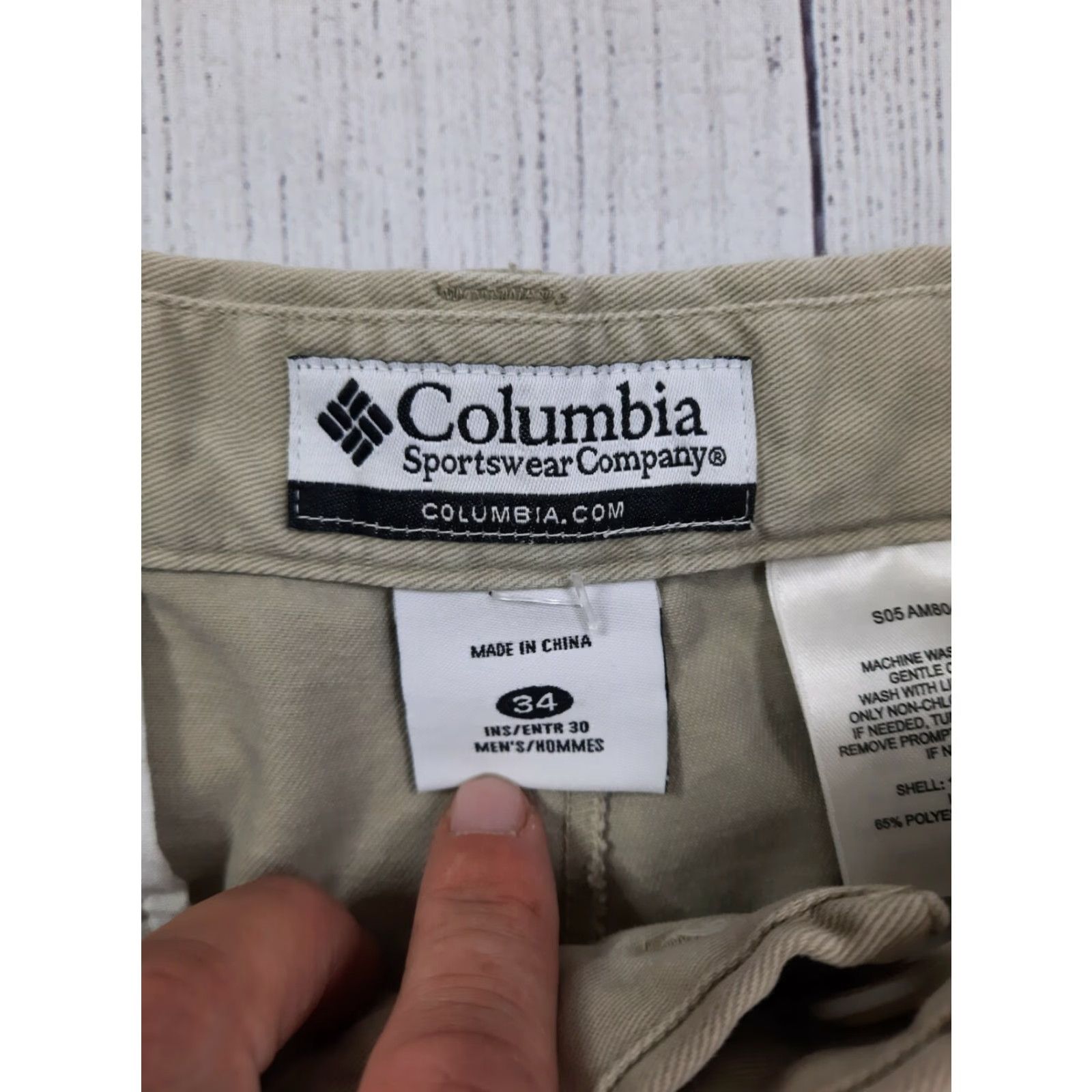 Vintage Columbia Pants Chino 34x29 Flat Front Beige Mens Casual Hiking Width 34 Inseam 29 Straight Front Zip Columba? Size US 34 / EU 50 - 3 Thumbnail
