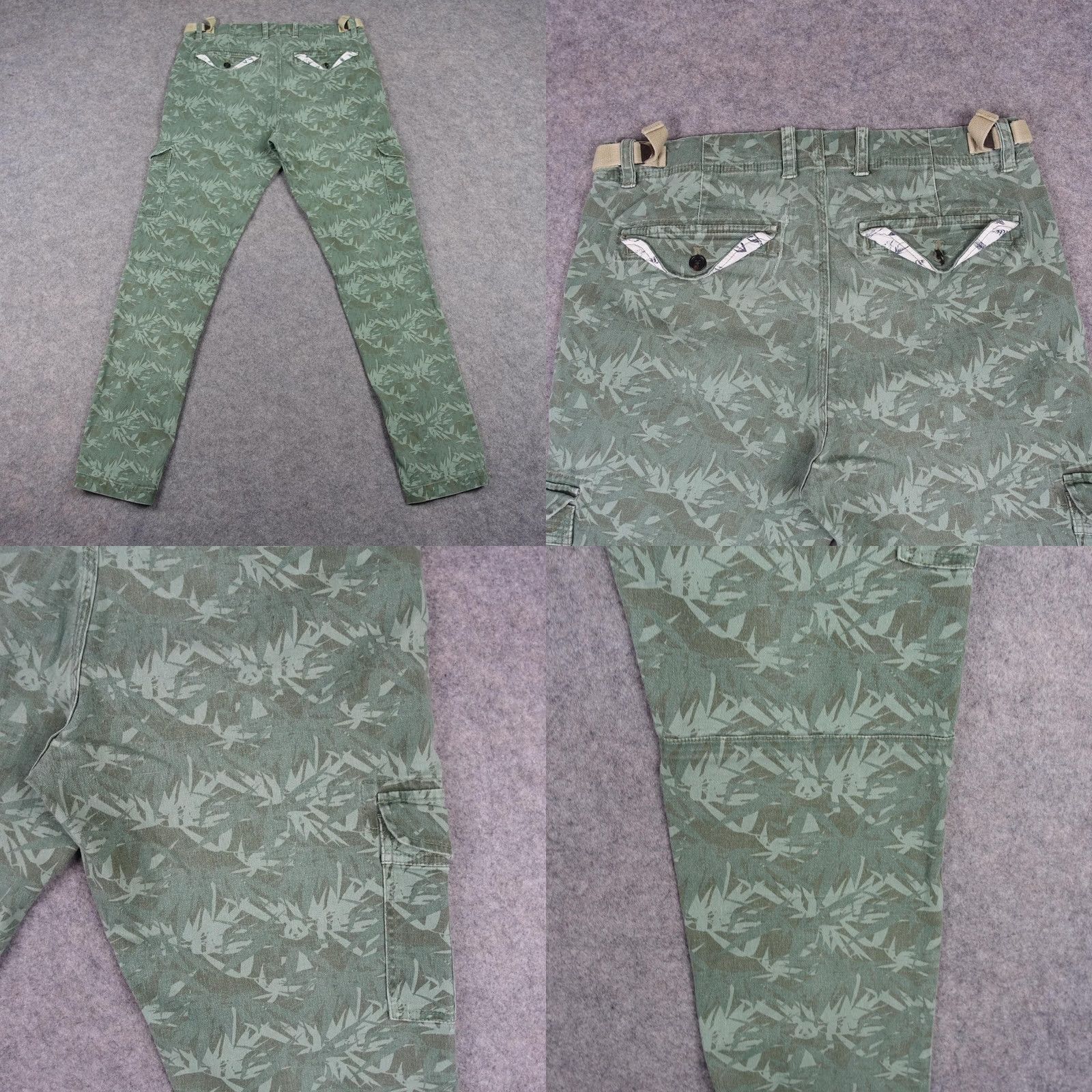 Vintage Michael Bastian Cargo Pants Mens 32x30 Green Camo Stretch Tapered Pockets Size US 32 / EU 48 - 8 Thumbnail