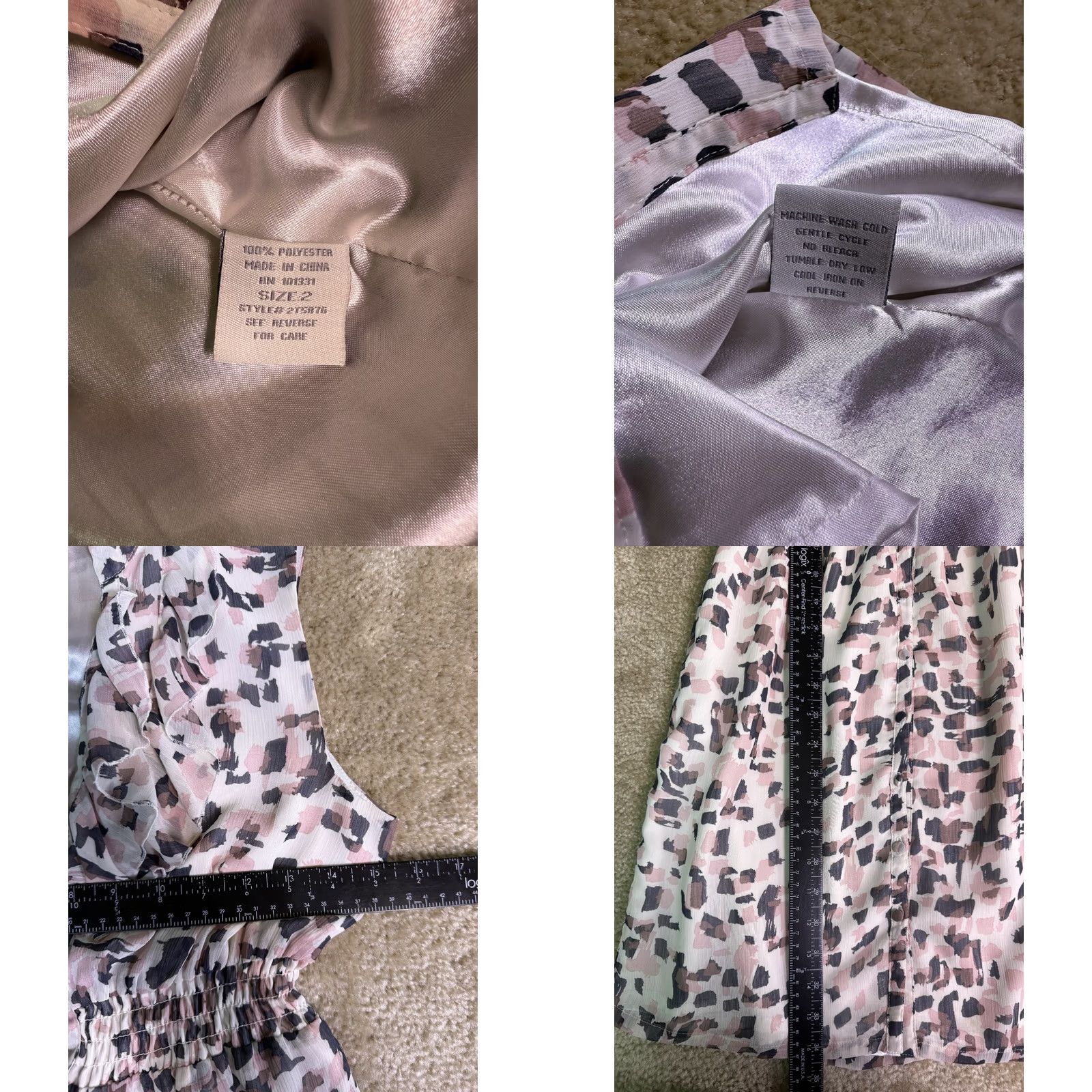 Vintage Charlotte Russe Dress Womens Size 2 V Neck Knee Length Dark Pastel Dress D867 Size XS / US 0-2 / IT 36-38 - 8 Thumbnail