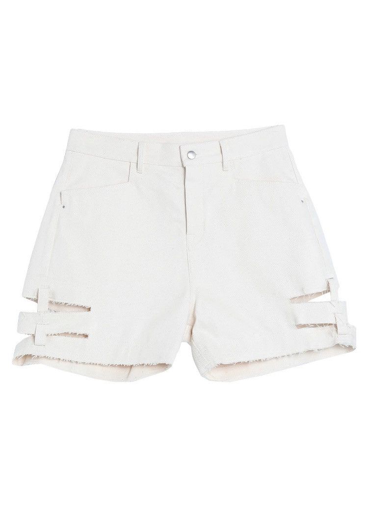 image of Rick Owens Fogachine Raw Spartan Cutoffs Denim Shorts Jeans in White, Men's (Size 30)