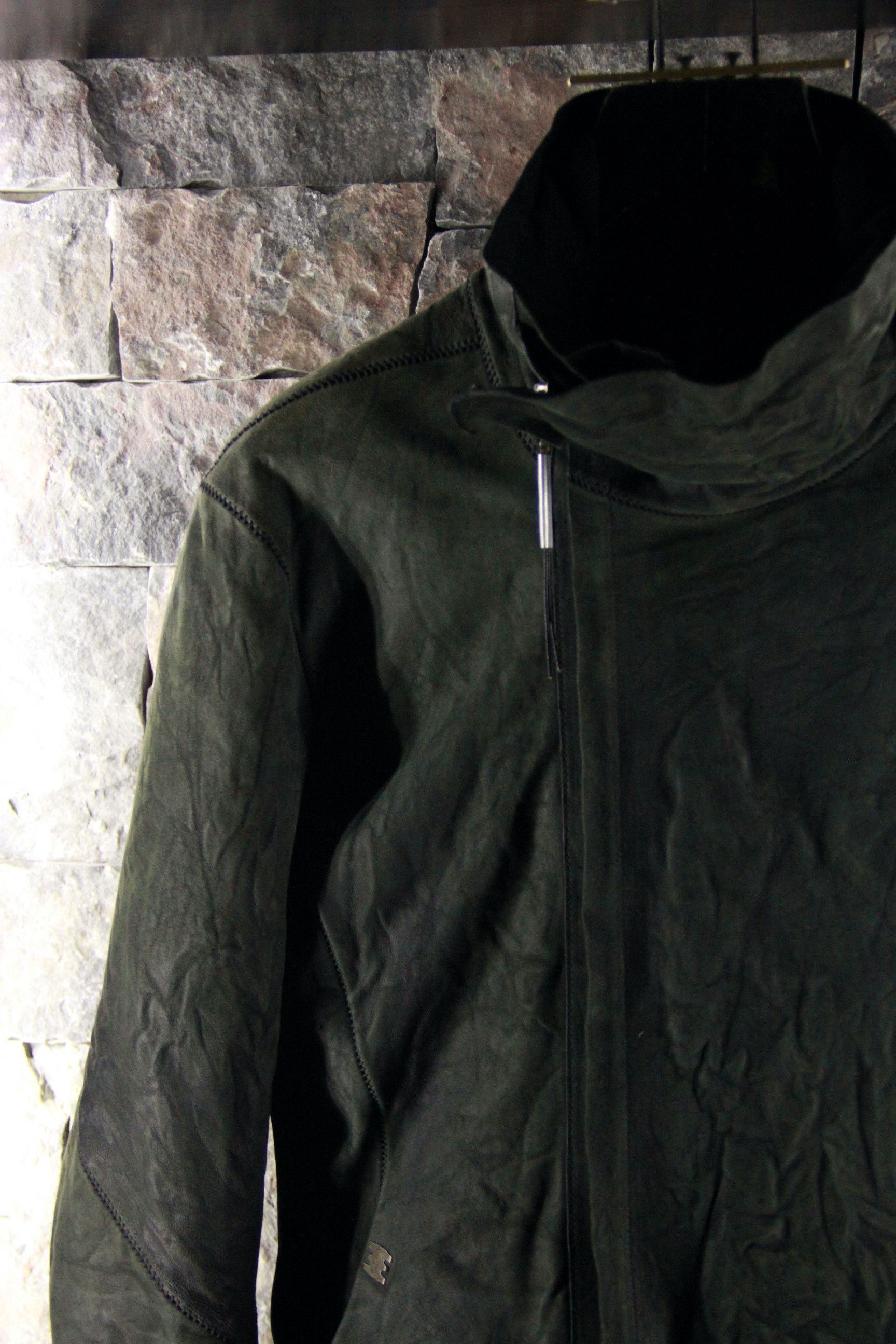Isaac Sellam Experience Dark Green Nubuck Bauhaus Down Jacket Size US L / EU 52-54 / 3 - 5 Thumbnail