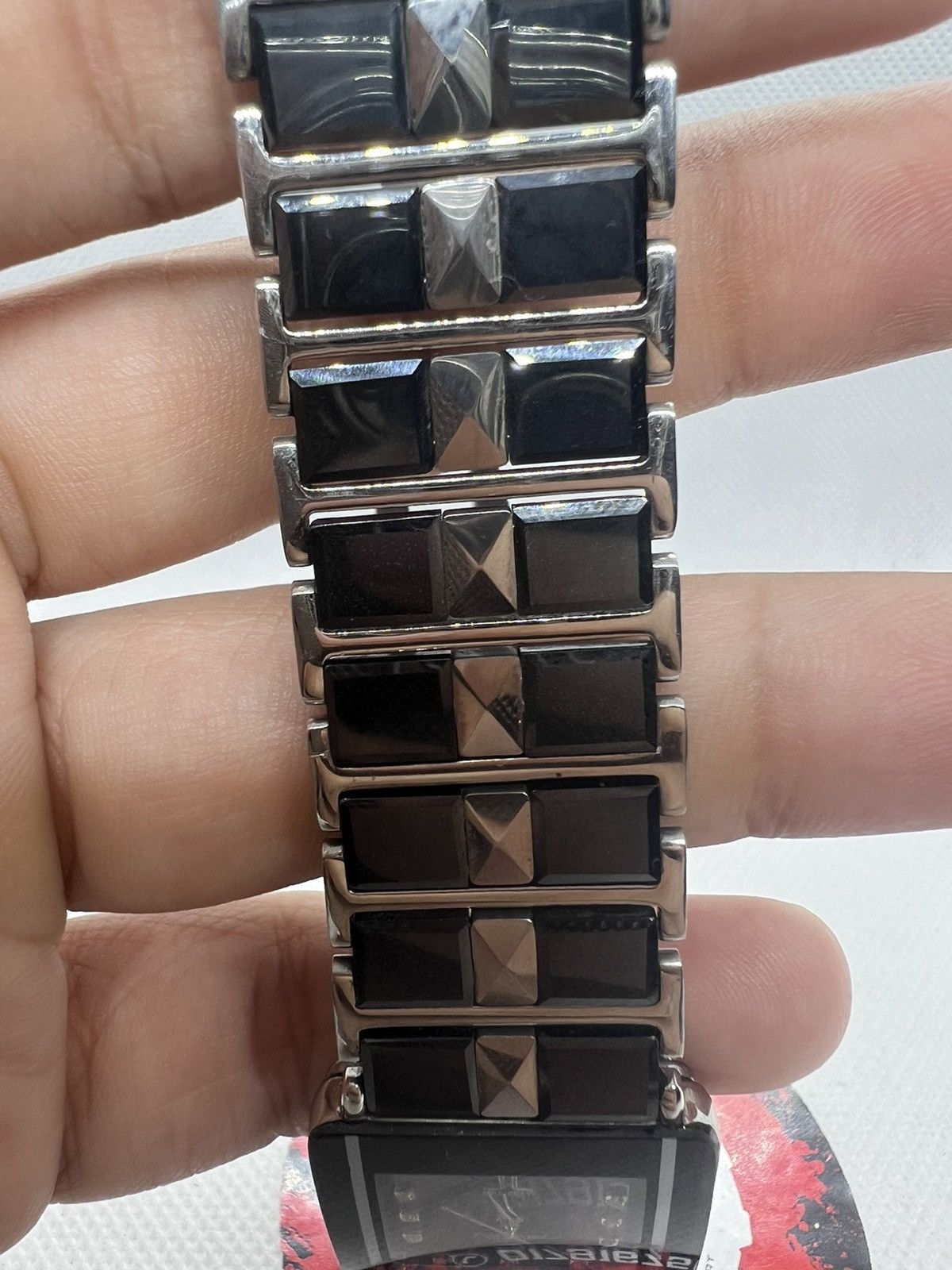 Vintage LANCETTI Tungsten Diamond Rectangular Black Men's Watch Size ONE SIZE - 8 Thumbnail
