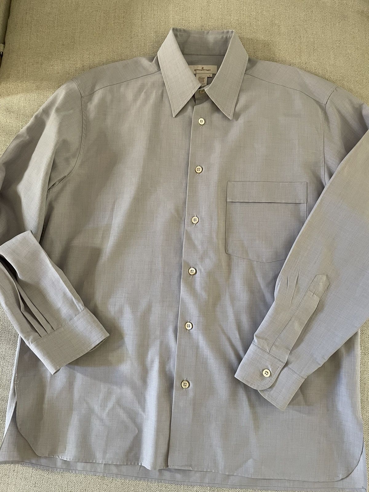 Ermenegildo Zegna × Vintage Vintage Polyester Sport Shirt Size US L / EU 52-54 / 3 - 9 Thumbnail