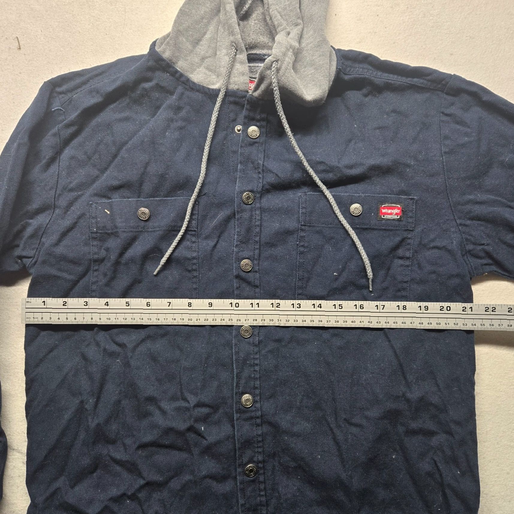 Wrangler Wrangler Shirt Jacket Black Hooded Snap Button Lined Adult Men Medium Quilted Pockets Fall Winter Vintage: No Size US M / EU 48-50 / 2 - 6 Thumbnail
