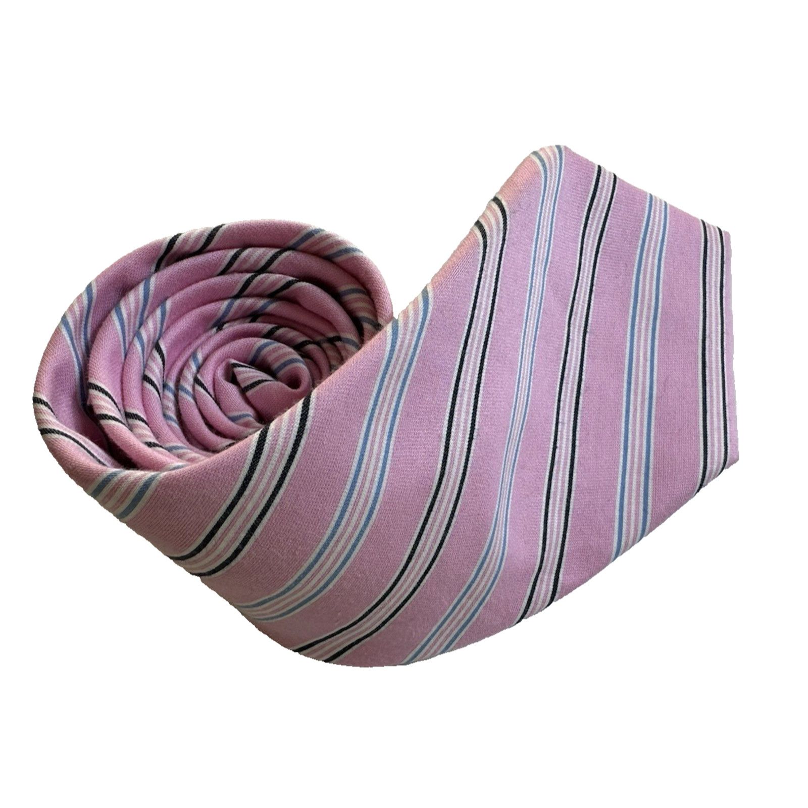 Lauren Ralph Lauren Lauren Ralph Lauren Neck Tie Pink Striped Silk/Cotton Preppy Size ONE SIZE - 1 Thumbnail