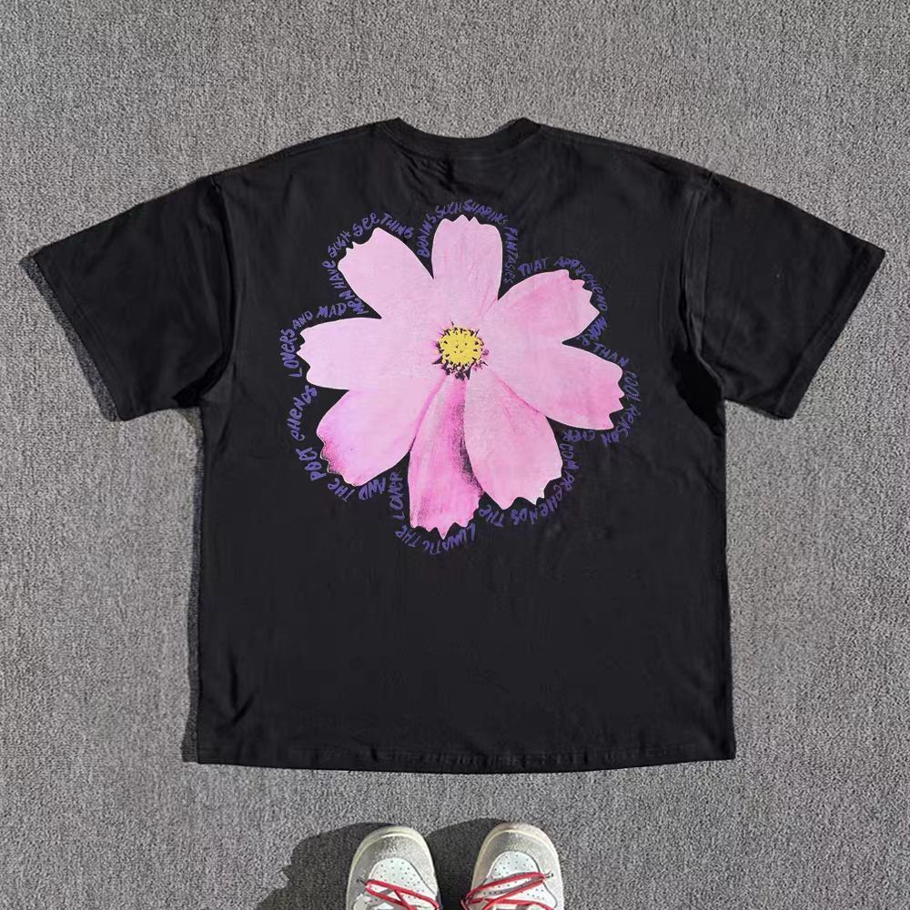 Vintage Black retro floral print cotton t-shirt Size US M / EU 48-50 / 2 - 1 Thumbnail