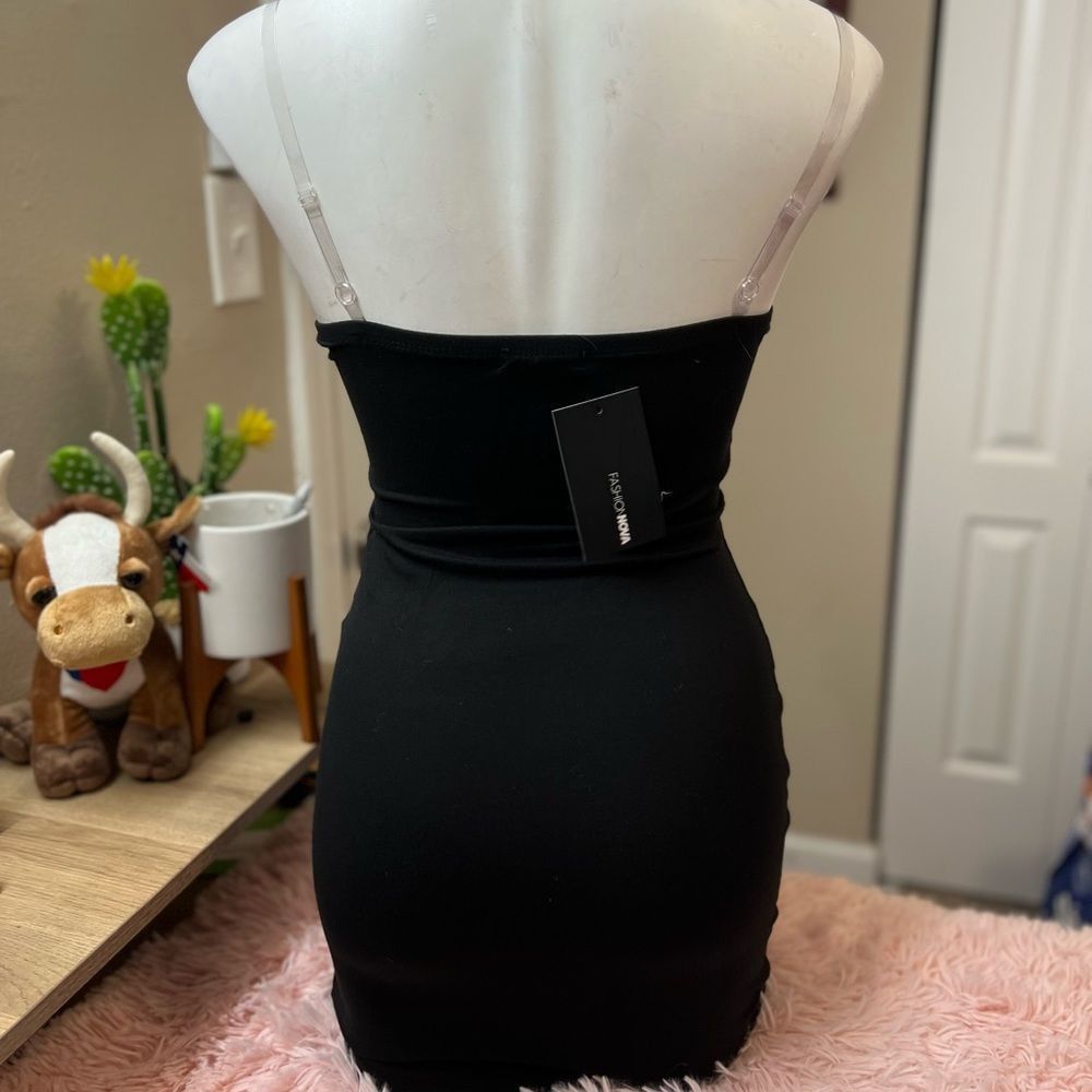 Other Fashion Nova Black Bodycon Mini Dress Size Small Spaghetti S Size S / US 4 / IT 40 - 3 Thumbnail