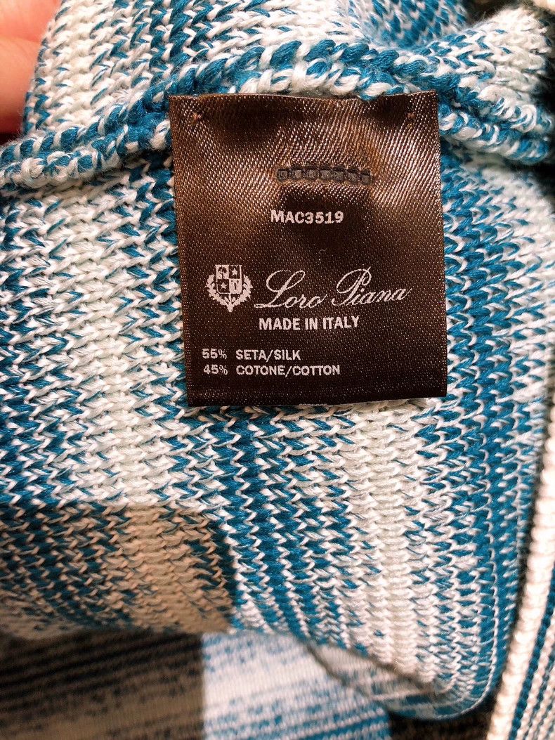 Loro Piana LORO PIANA Blue and white gradient stripes stand collar kn Size M / US 6-8 / IT 42-44 - 8 Thumbnail