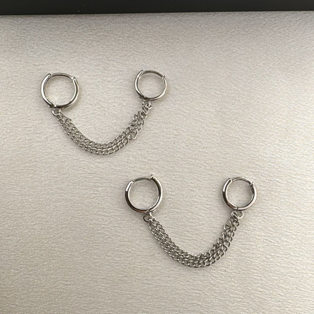 Other Double Piercing Dangle Chain Earrings for Women Size ONE SIZE - 1 Thumbnail