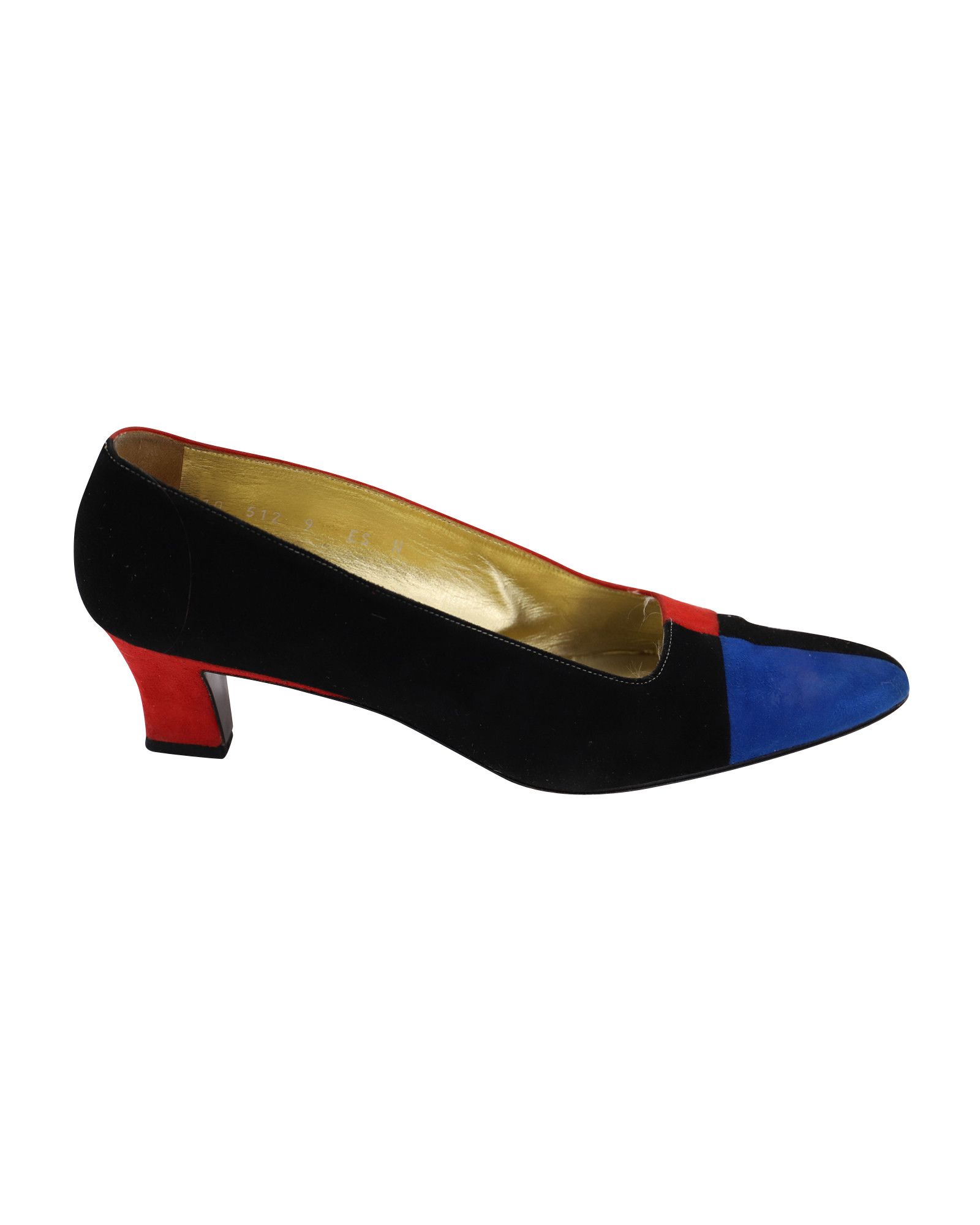 Escada Escada 80s Color Block Court Heels in Multicolor Suede Size US 10 / IT 40 - 1 Thumbnail