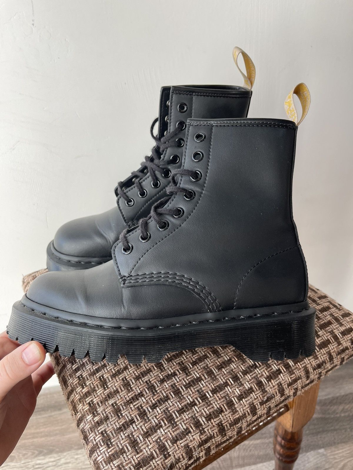 Dr. Martens Dr. Martens Vegan Jadon II Mono Platform Boots Black Sz EU37 Size US 7 / IT 37 - 3 Thumbnail