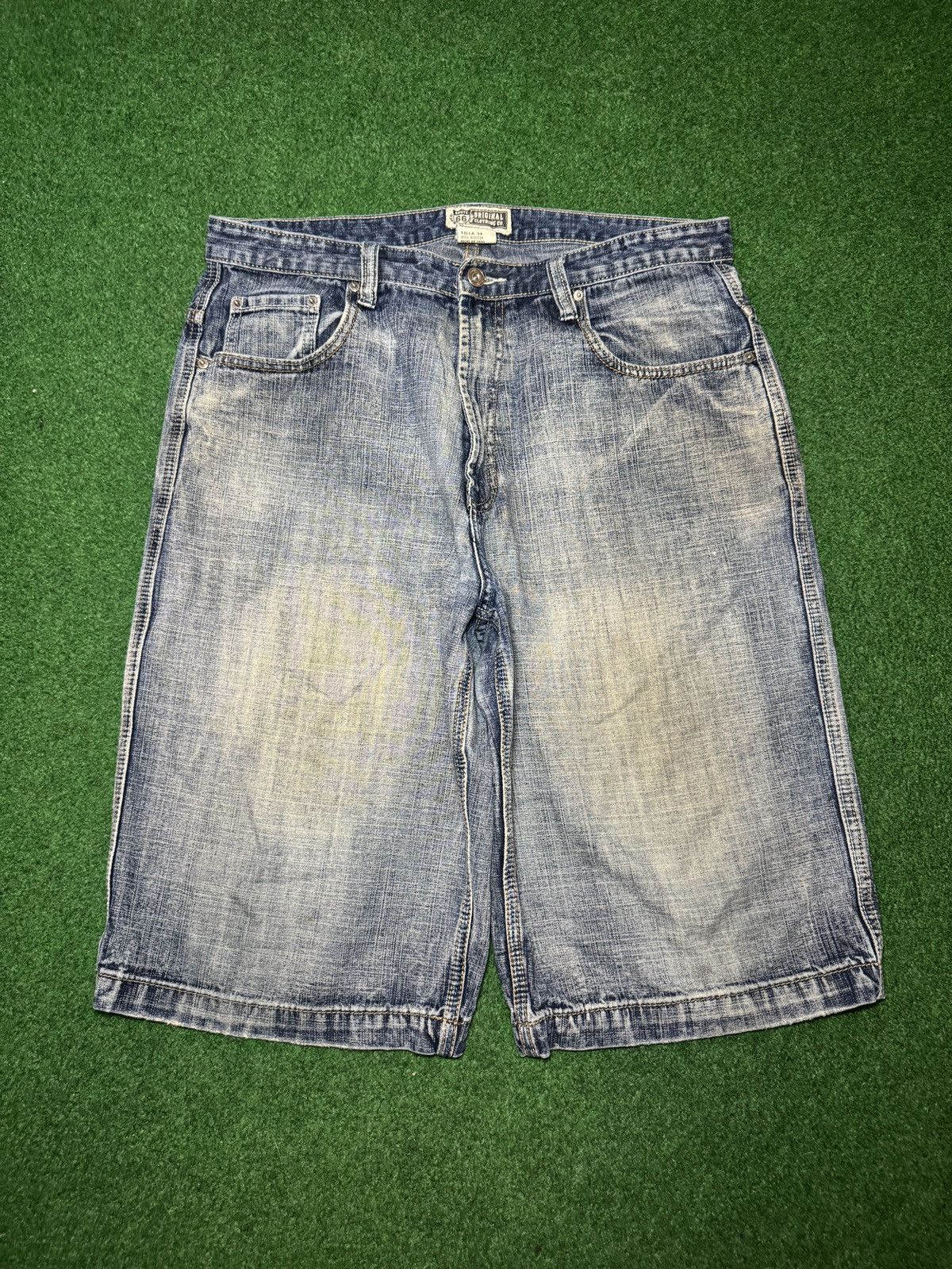 Route 66 Y2K Baggy Below Knee Grunge Hip Hop Skater Denim Shorts Size US 36 / EU 52 - 2 Thumbnail