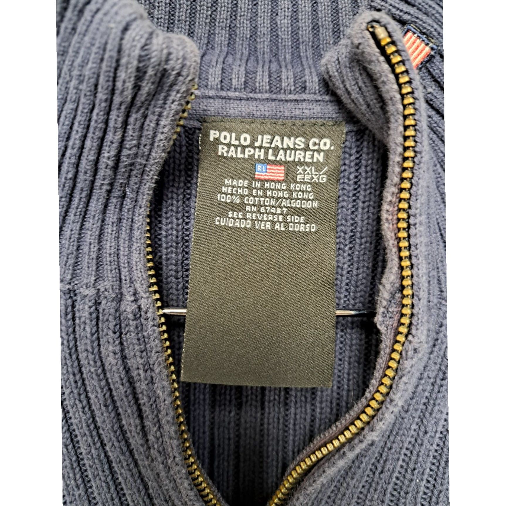 Polo Ralph Lauren VINTAGE Polo Ralph Lauren Polo Jeans Co. Ribbed Pullover Sweater Turtleneck 2XL Men Blue Long Sleeve Mens Size US XXL / EU 58 / 5 - 6 Thumbnail