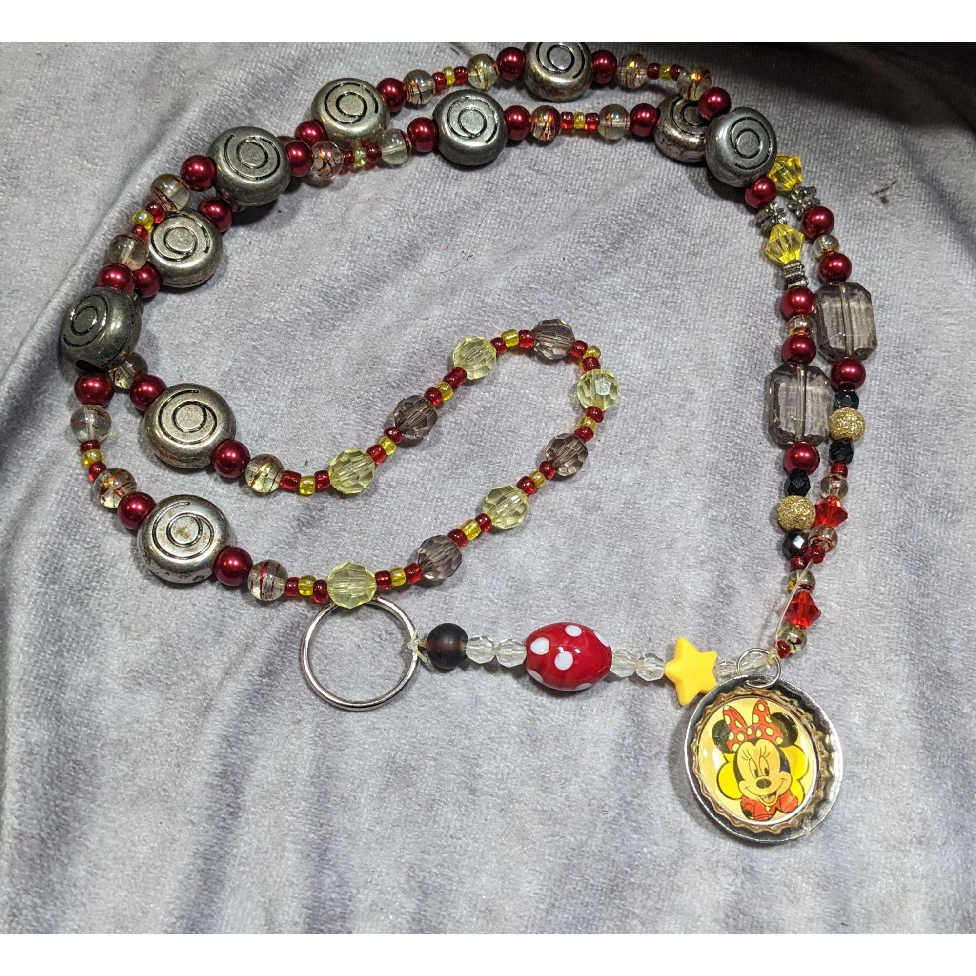 Other Upcycled Minnie Mouse Beaded Keychain Lanyard Size ONE SIZE - 7 Thumbnail