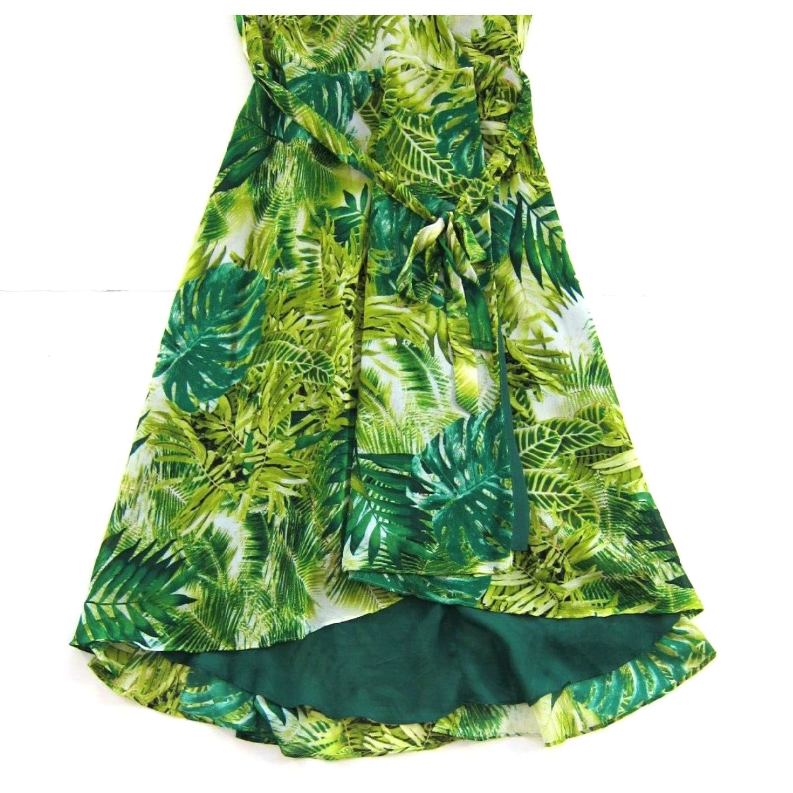 Vintage Gabby Skye Green Floral Sleeveless V-Neck Wrap Tie Midi Maxi Tank Dress 10 Size L / US 10 / IT 46 - 8 Thumbnail