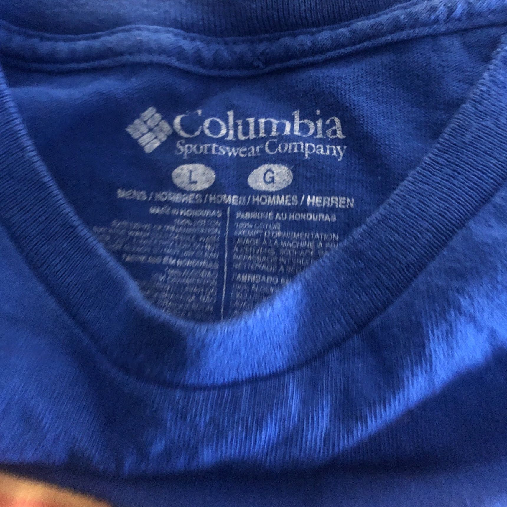 Vintage Columbia Shirt Blue Graphic Logo Cotton Short Sleeve Outdoor Hiking Mens L Shirt Size US L / EU 52-54 / 3 - 4 Thumbnail
