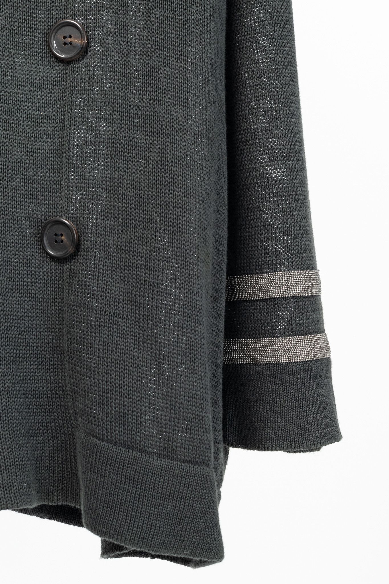 Brunello Cucinelli Brunello Cucinelli SS/16 Monili-Cuff Cotton-Knit Cardigan Size XXL / US 16-18 / IT 52-54 - 6 Thumbnail