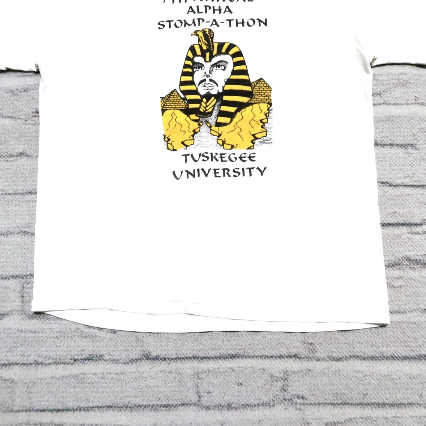 DANCER Vintage Alpha Stomp-a-Thon Tuskagee University Shirt Mens L White T-Shirt Size US L / EU 52-54 / 3 - 3 Thumbnail