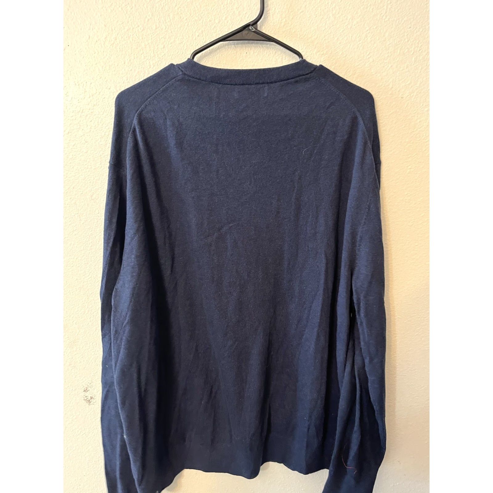 Nautica Nautica Men’s Navtech V-Neck Sweater XXL Navy Blue Classic Fit Slim Pullover Knit Pullover Casual Formal All Seasons Lightweight Size US XXL / EU 58 / 5 - 2 Thumbnail