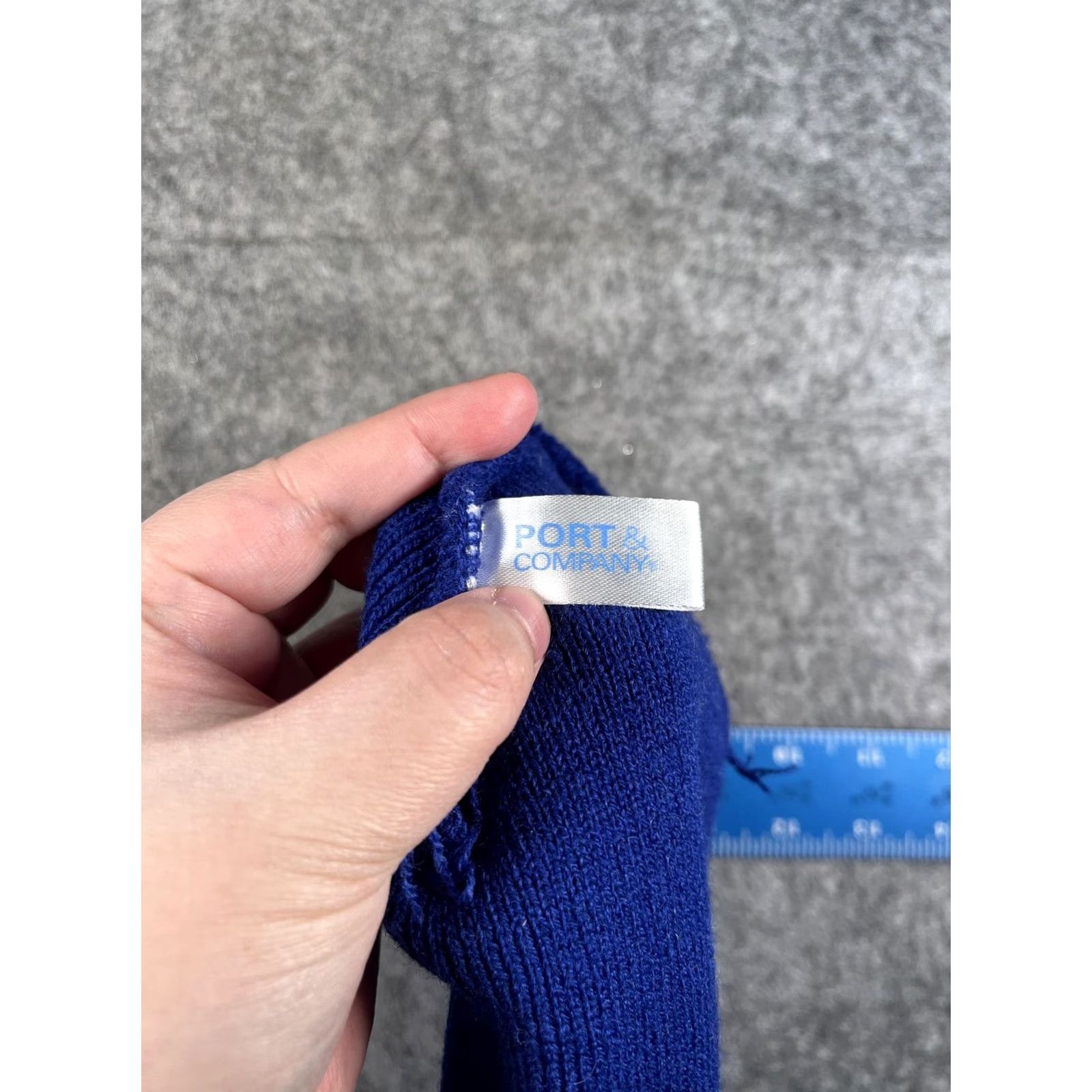 Port & Company Port & Company Beanie Hat Mens One Size Blue Y Logo Knit Winter Stretch Solid Acrylic Size ONE SIZE - 7 Thumbnail