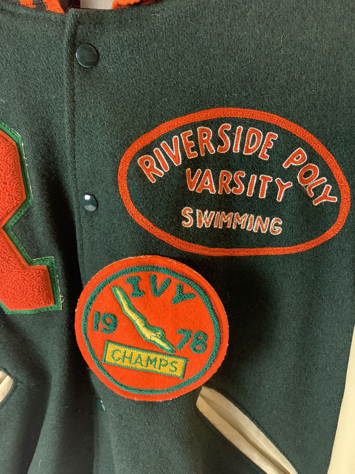 Vintage Vintage swimming varsity jacket Size US L / EU 52-54 / 3 - 3 Thumbnail