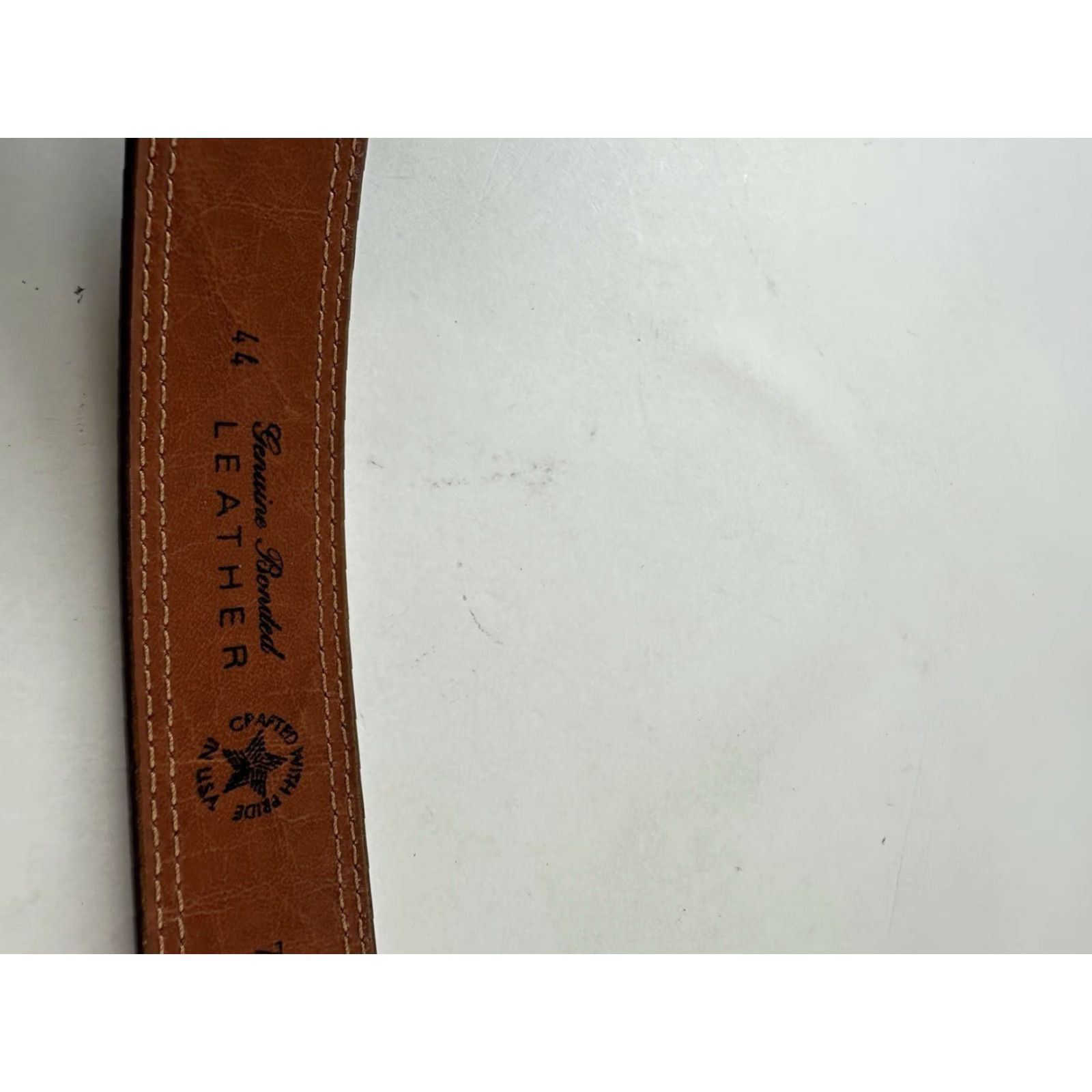 Haband Haband Belt Brown Genuine Bonded Leather 44 Mens Leather Belt Casual Dress USA Work Belt Regular Brown 44 Mens Size 44 - 6 Thumbnail