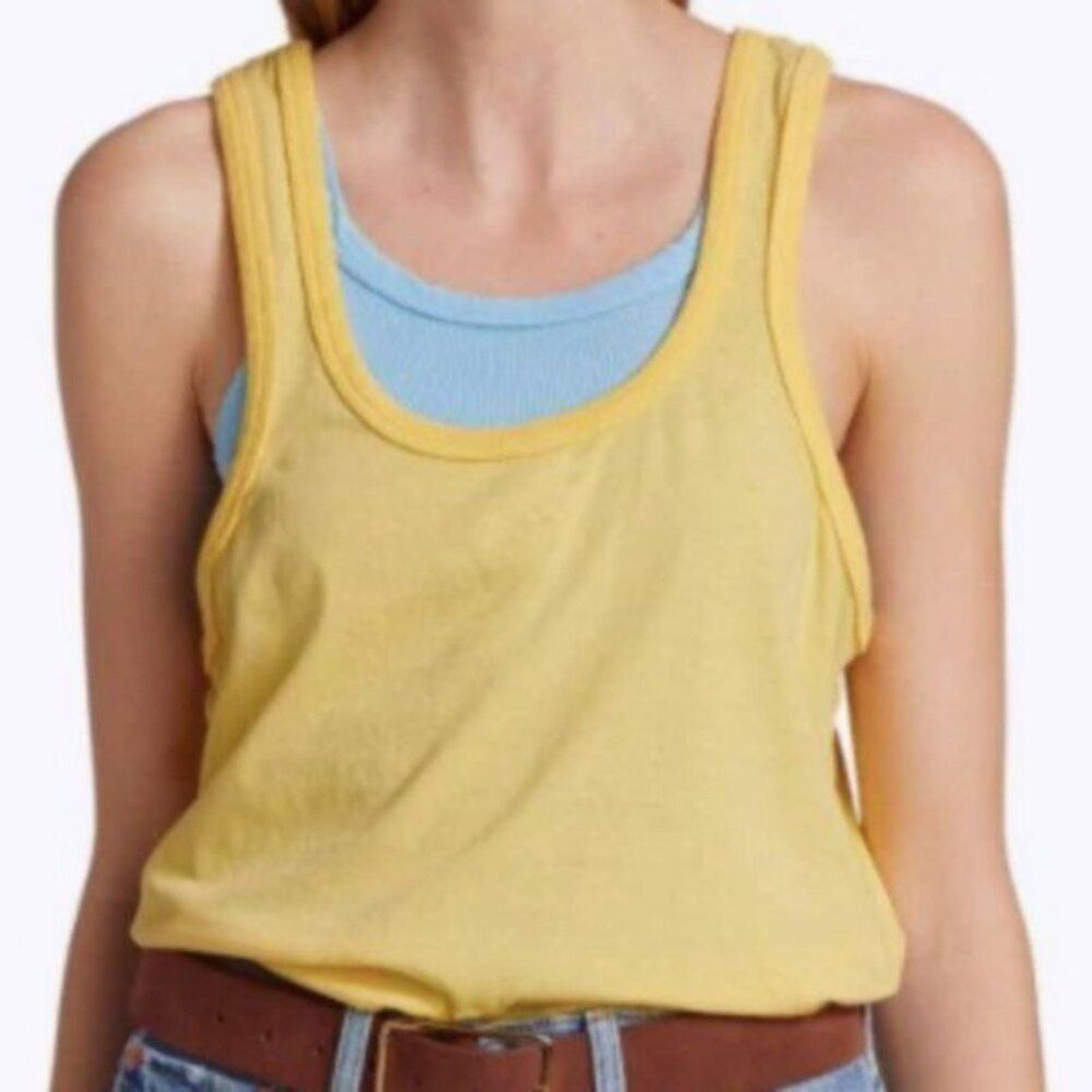 RE/DONE Redone Relaxed Cotton Beach Tank Yellow M Size M / US 6-8 / IT 42-44 - 3 Thumbnail