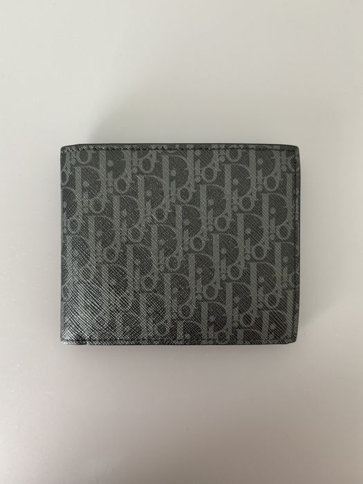 Dior Bi-Fold Wallet Dior Oblique Jacquard Ruthenium/Gray in Canvas