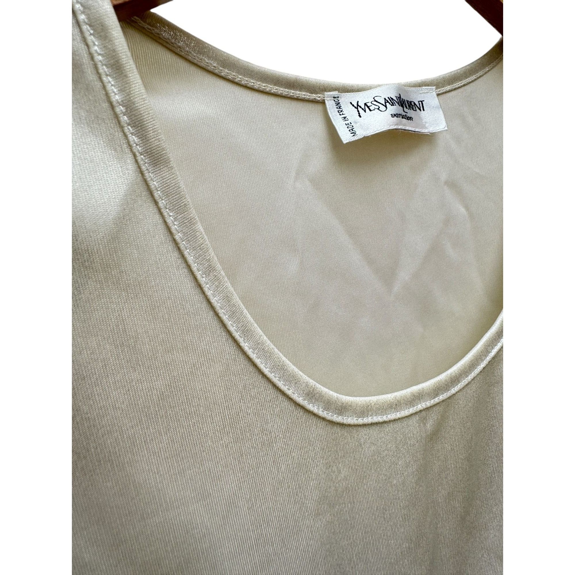 Yves Saint Laurent Vintage Shiny Tank Top Size S / US 4 / IT 40 - 3 Thumbnail