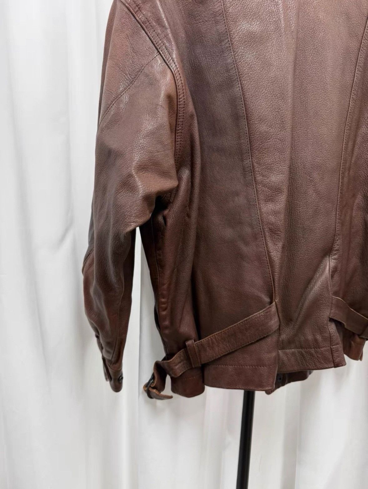 Issey Miyake Issey Miyake Early Leather Short Wide Jacket Size US L / EU 52-54 / 3 - 6 Thumbnail