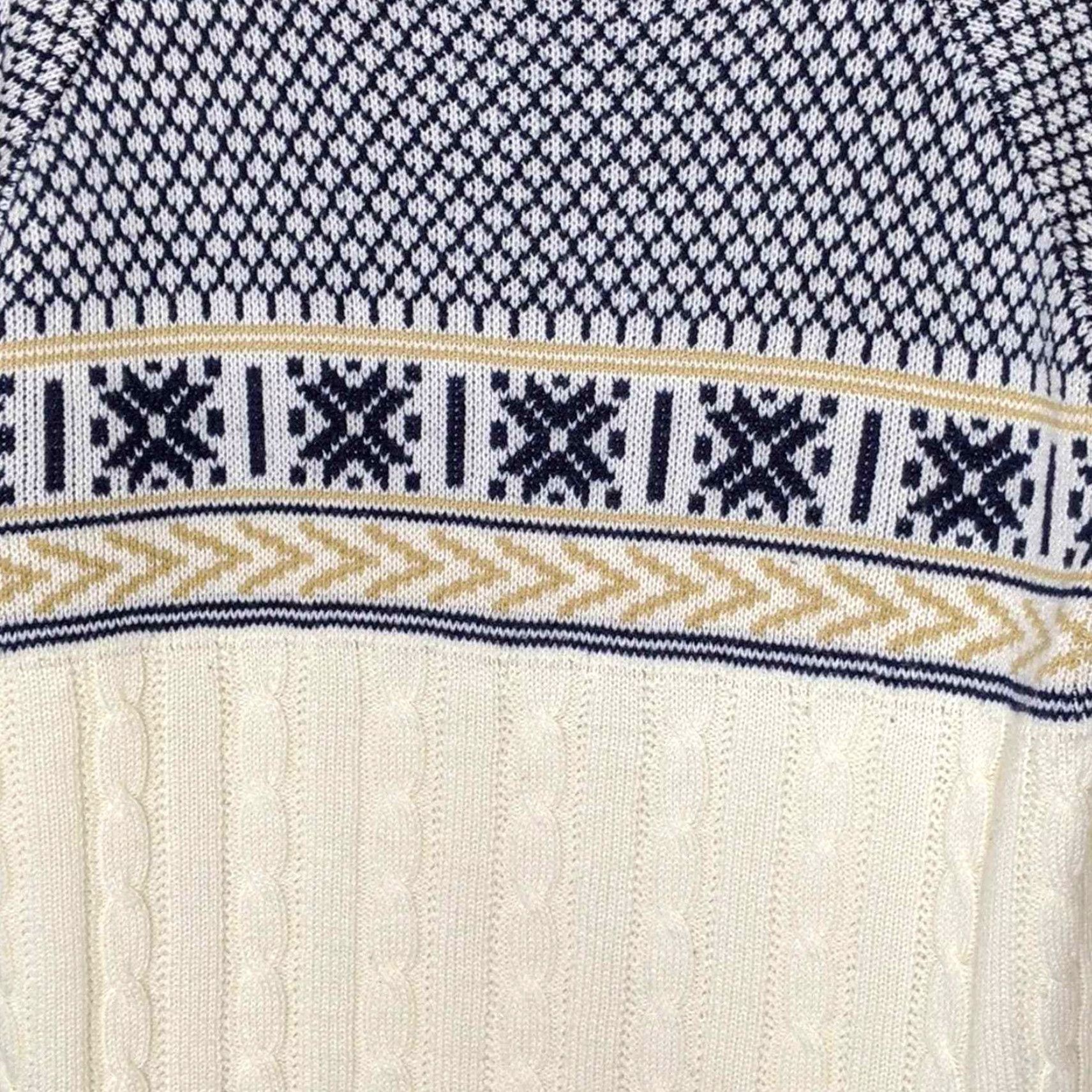 JCPenney VINTAGE jcpenney Sweater Unisex Adults M Pullover Multi Rethink: Nordic Xmas Cable Knit Snowflake Holiday Christmas 90s Womens Mens Size US M / EU 48-50 / 2 - 4 Thumbnail