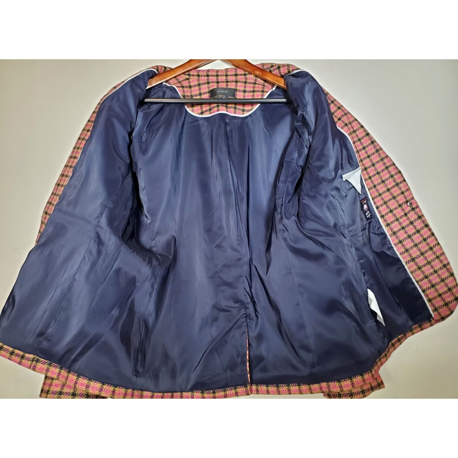J.Crew J. Crew Parke Plaid English Moon Houndstooth 100% Wool Blazer Jacket Women's 14 Size XL / US 12-14 / IT 48-50 - 6 Thumbnail