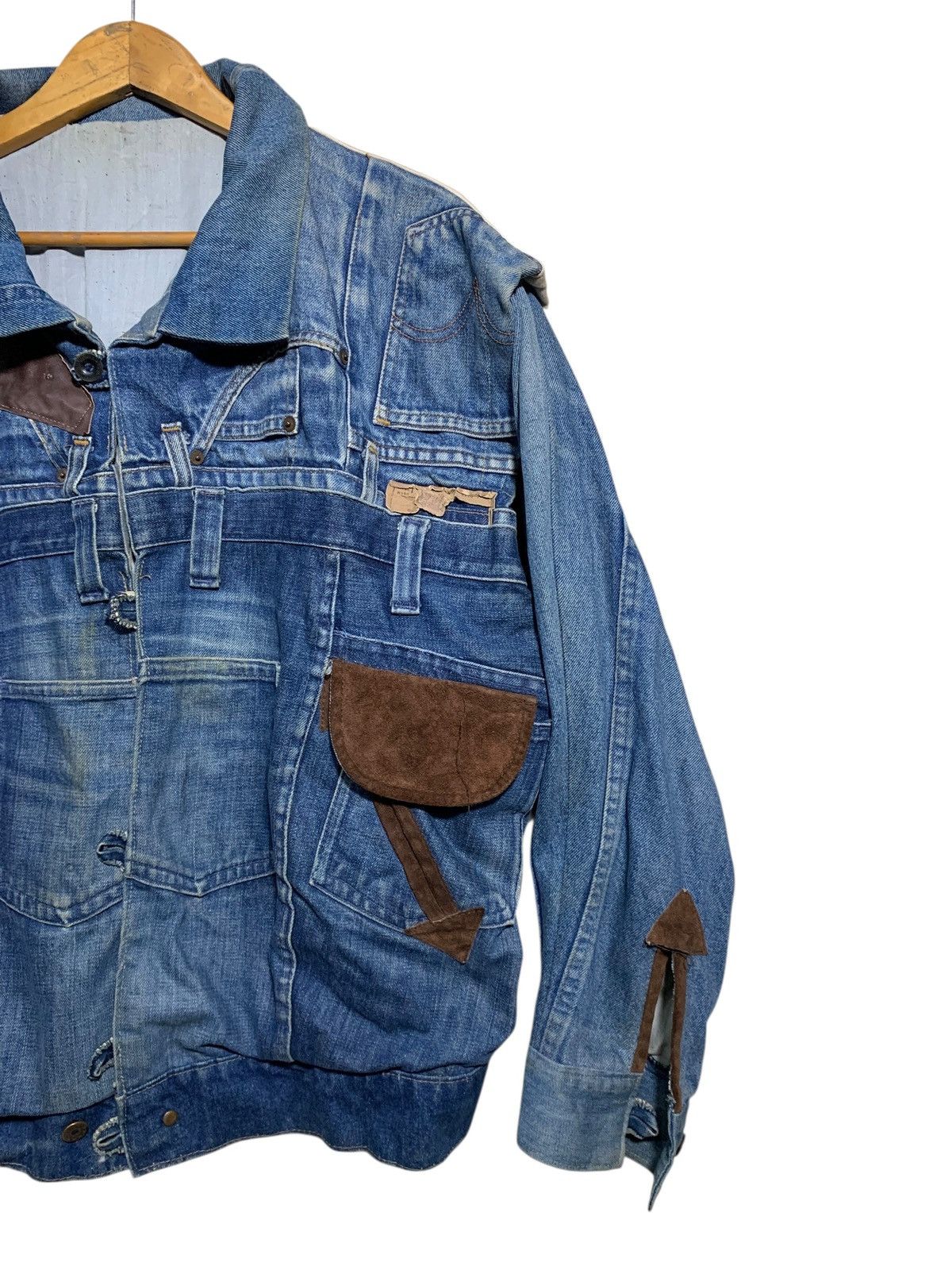 DENIM TEARS 🔥DENIM COSTUM WITH LEATHER PARTS PATCHWORKS Size US XL / EU 56 / 4 - 6 Thumbnail
