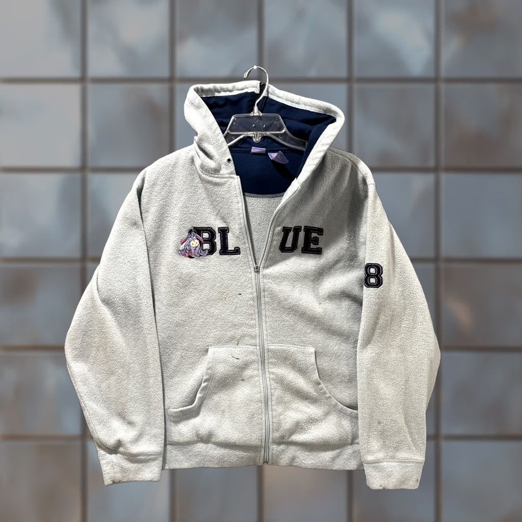 Disney VINTAGE Disney Eeyore Fleece Jacket Size L Blue Full Zip STAINED Women’s Size L / US 10 / IT 46 - 1 Thumbnail