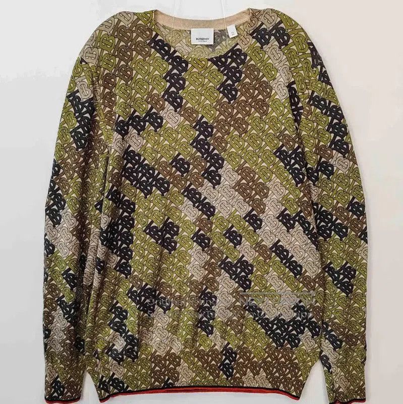 Burberry Burberry Green Wool Men's Knit Sweater. Size US XL / EU 56 / 4 - 1 Thumbnail