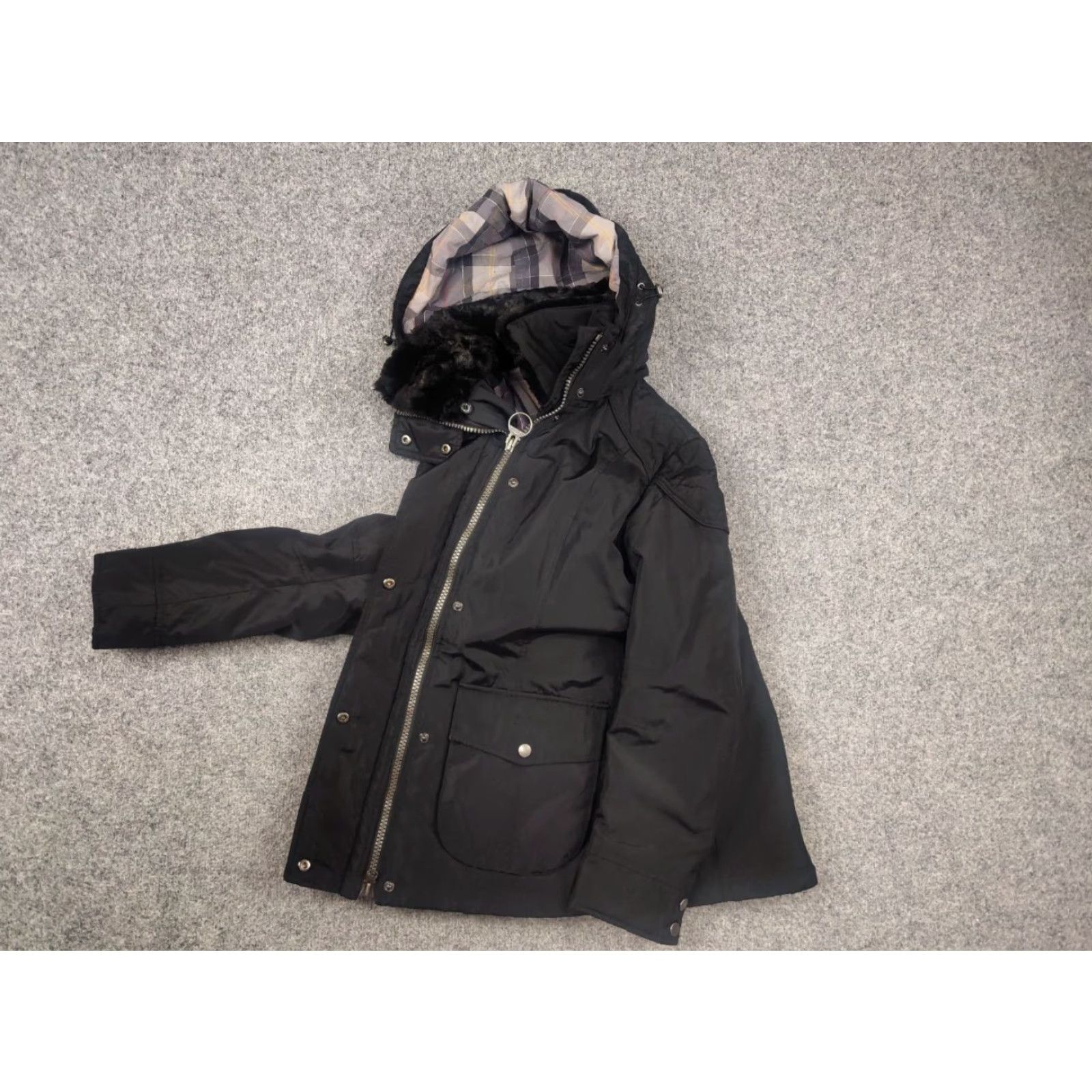 Barbour Barbour Barbour International Outlaw waterproof Zip Fur Hooded Black Parka Jacket Parade Women M Black Parka Parka Womens Size M / US 6-8 / IT 42-44 - 6 Thumbnail