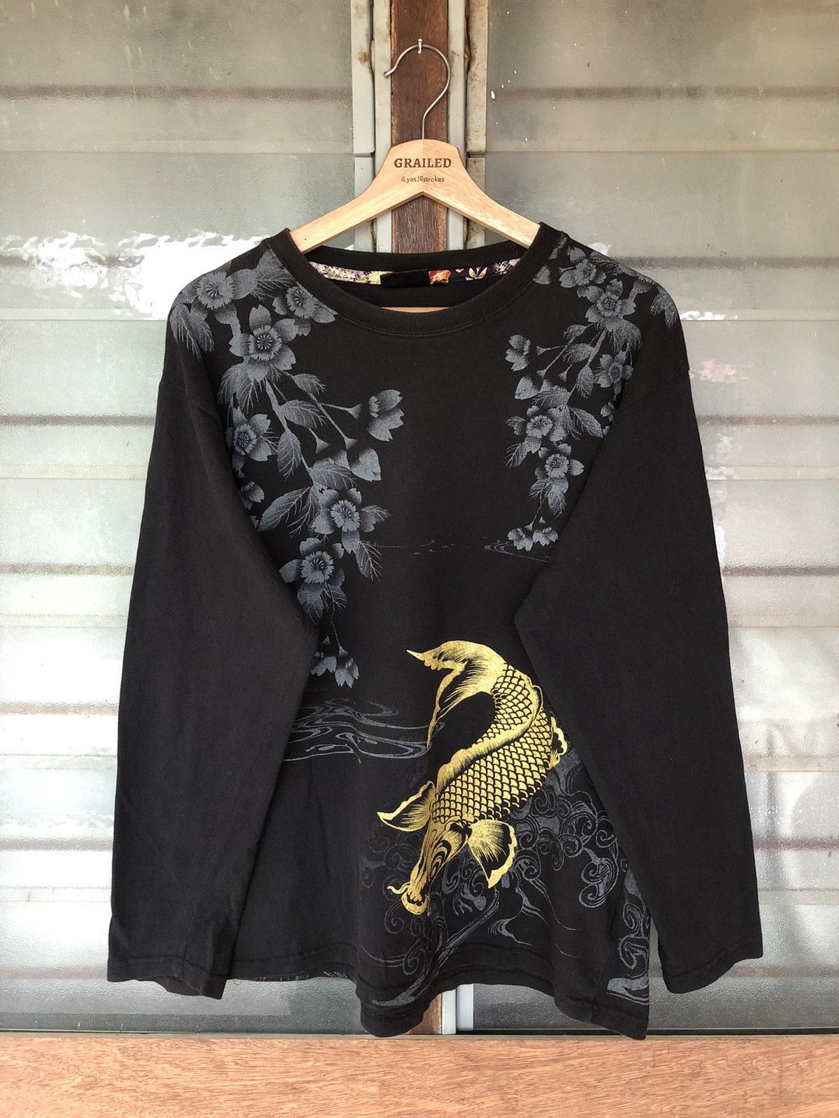 Bullet Noise Vintage Bullet Noise Sukajan Fish Gold Long Sleeve Tee Size US XL / EU 56 / 4 - 3 Thumbnail