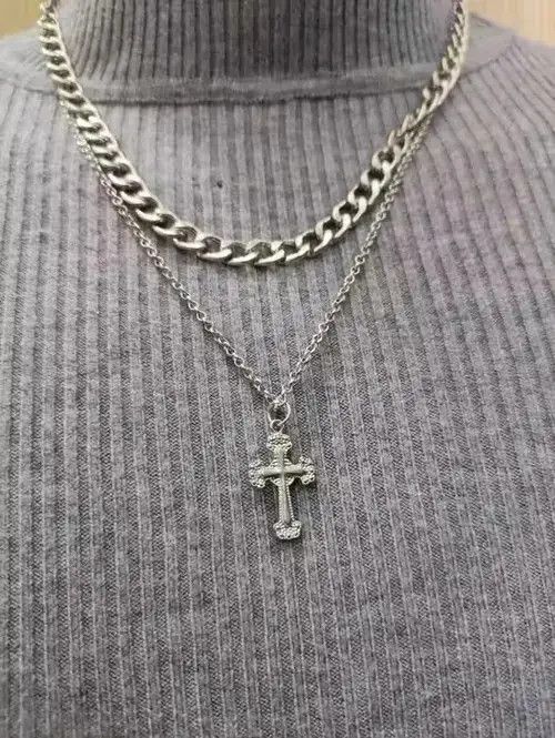 Jewelry Dice Streetwear Necklace Chain in Silver, Men's