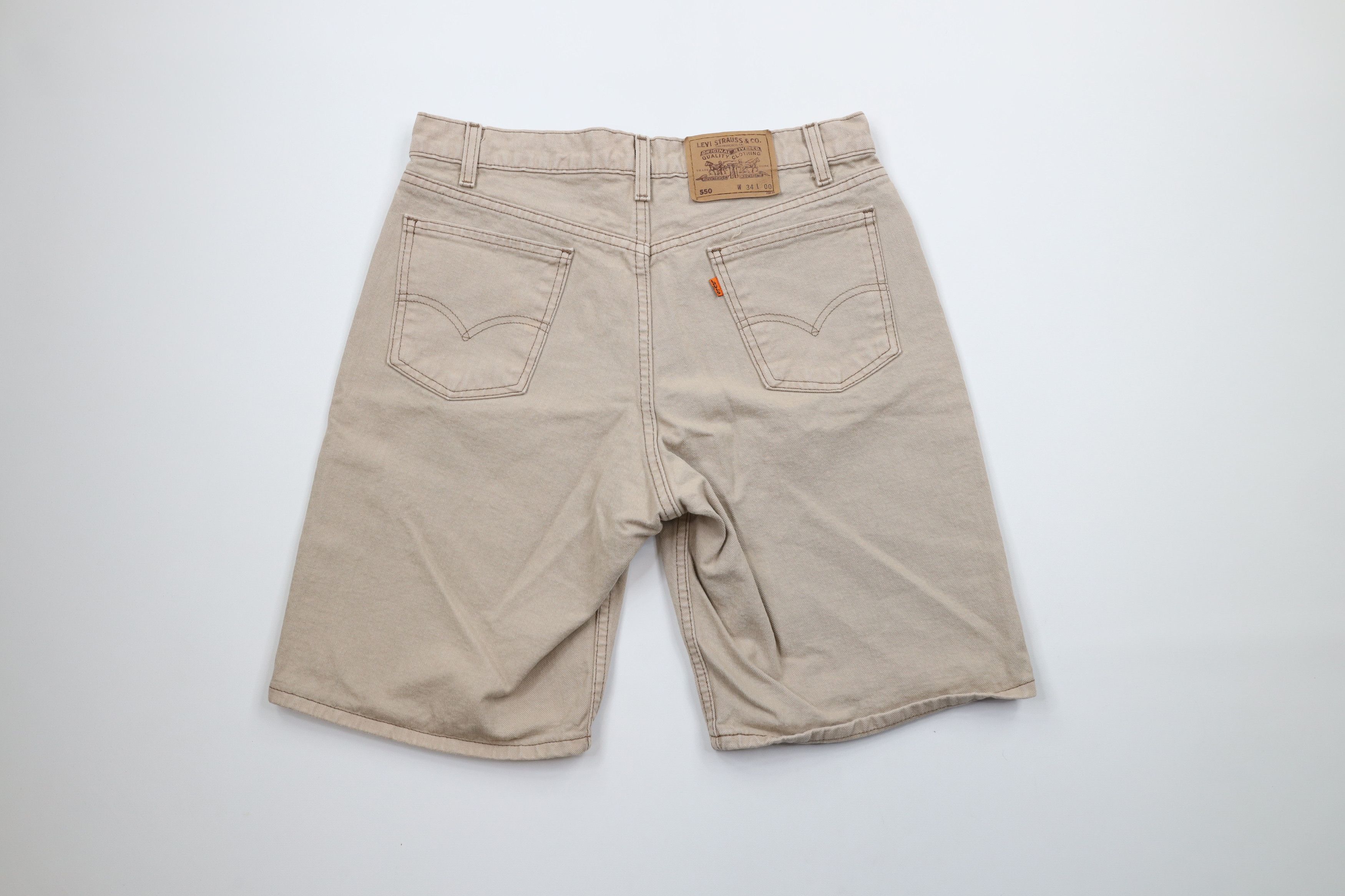 Levi's × Vintage Vintage 90s Levis 550 Orange Tab Denim Jean Shorts Jorts USA Size US 34 / EU 50 - 7 Thumbnail