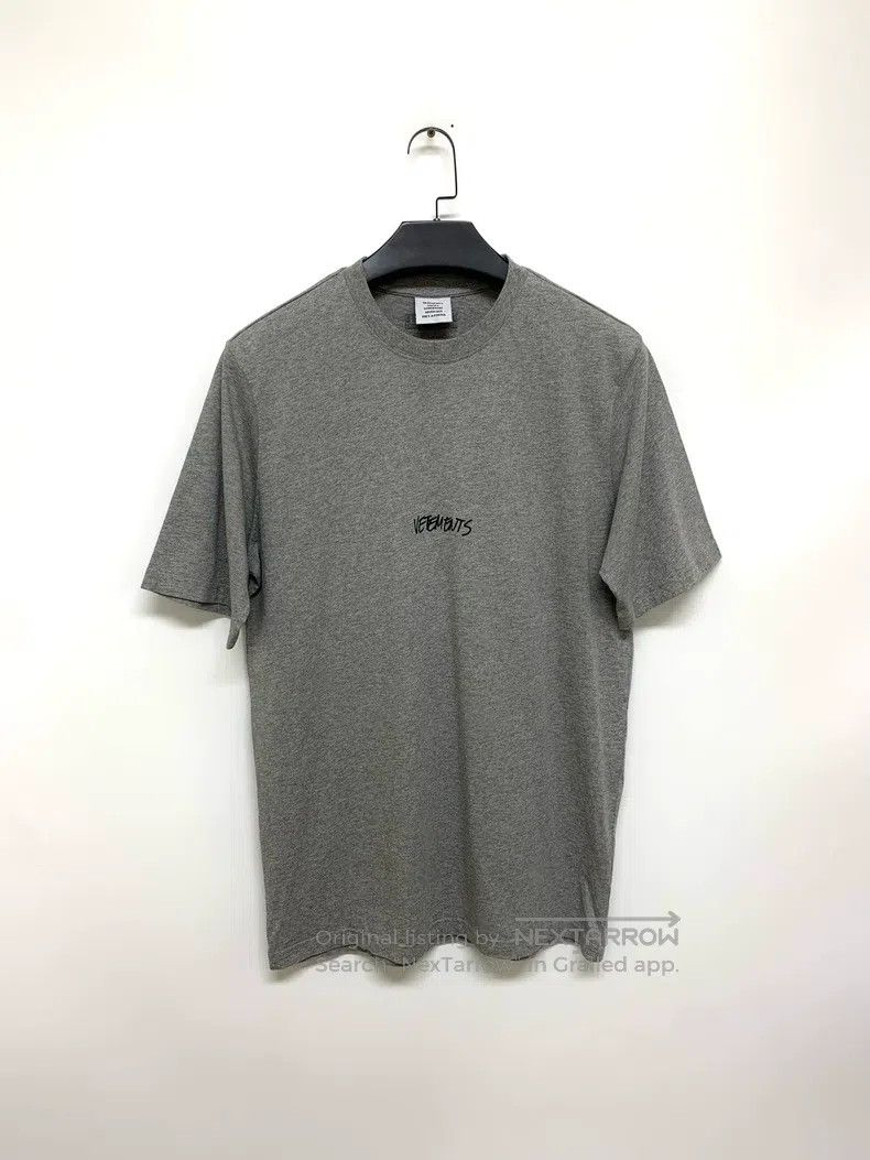 Vetements Vetements Logo embroidered print gray short sleeve T-shirt Size US M / EU 48-50 / 2 - 1 Thumbnail