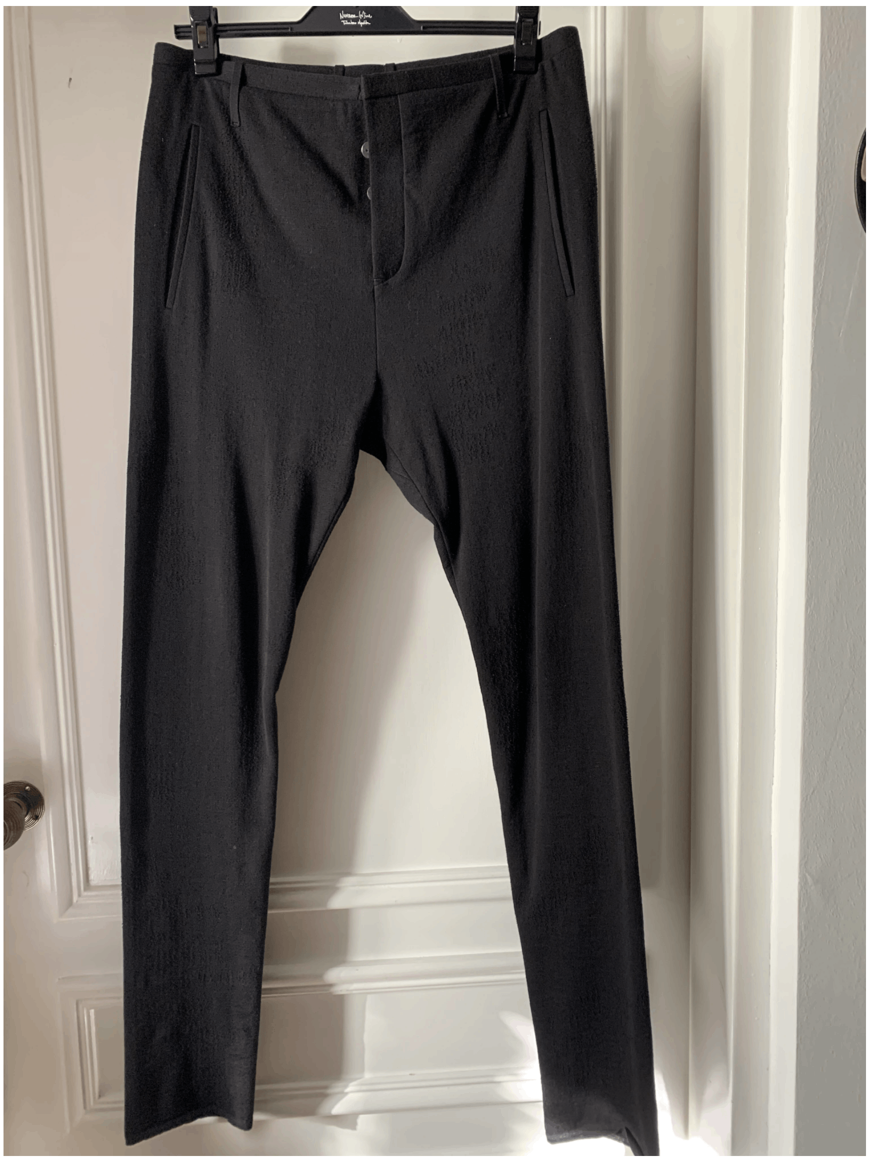 image of Label Under Construction Slim Fit One Cut Pants Size 46 in Black, Men's