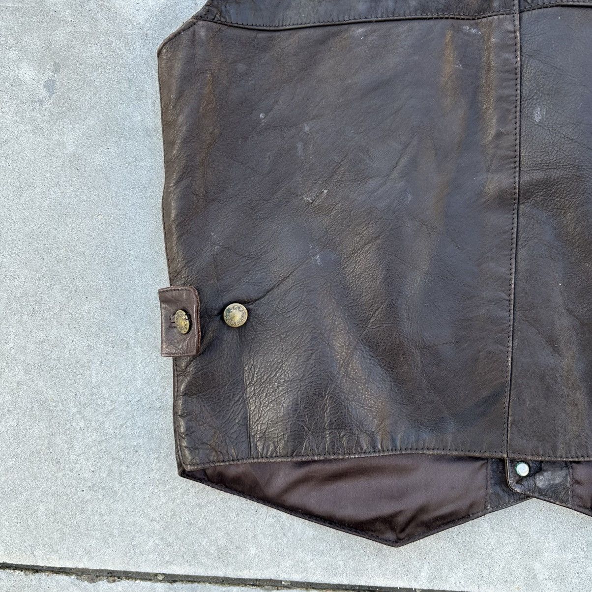 Japanese Brand × Leather Vintage Japanese Style Vest Leather Hype Moto Distressed Y2K Size US L / EU 52-54 / 3 - 8 Thumbnail