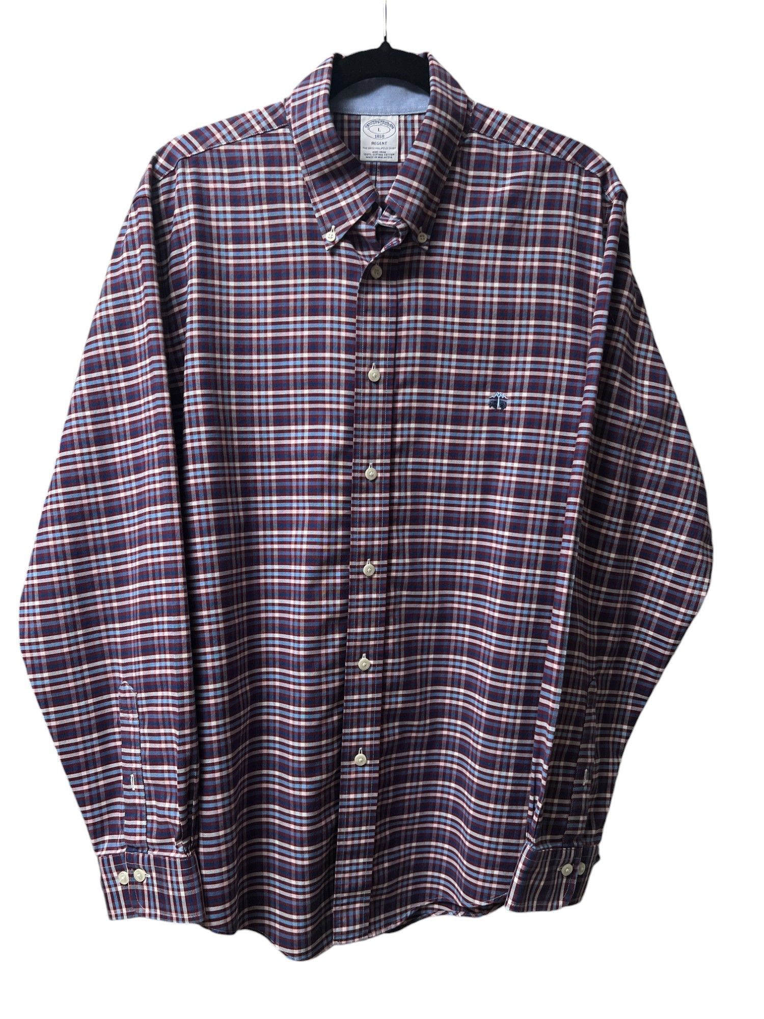 Brooks Brothers Brooks Brothers Shirt Men's L Regent Button Down Plaid Size US L / EU 52-54 / 3 - 1 Thumbnail
